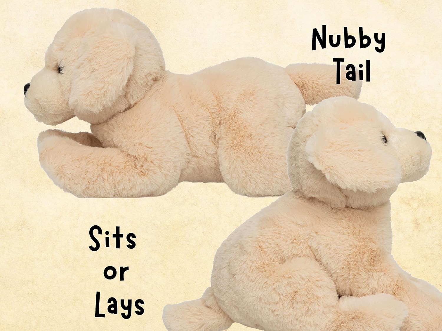 Jolitee Golden Retriever – Animales de peluche suaves y abrazables para perro Golde de 12 x 9 pulgadas, animal de peluche de cachorro para niños,