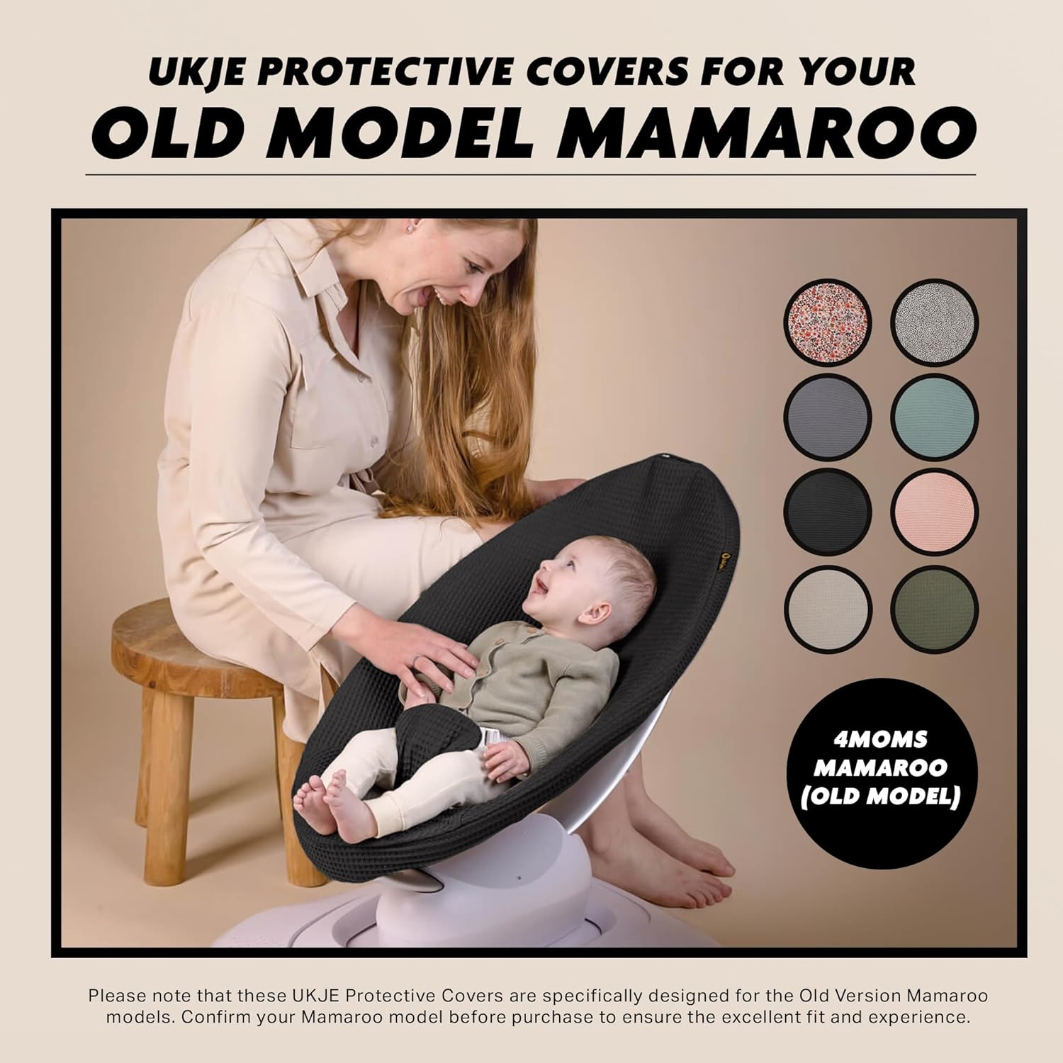 UKJE Funda protectora para balancín para bebé, compatible con el modelo anterior a 2022 MamaRoo 4 de 4moms MamaRoo 4 – Funda para columpio para
