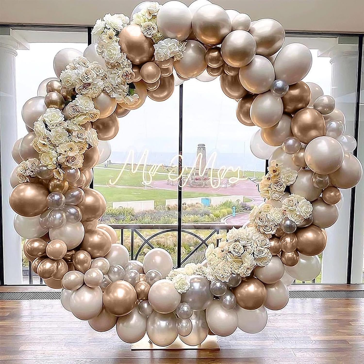 Globos de oro blanco nude, 60 globos transparentes metálicos de color dorado champán, crema, blanco, blanco, arena, rubor, beige, transparente,