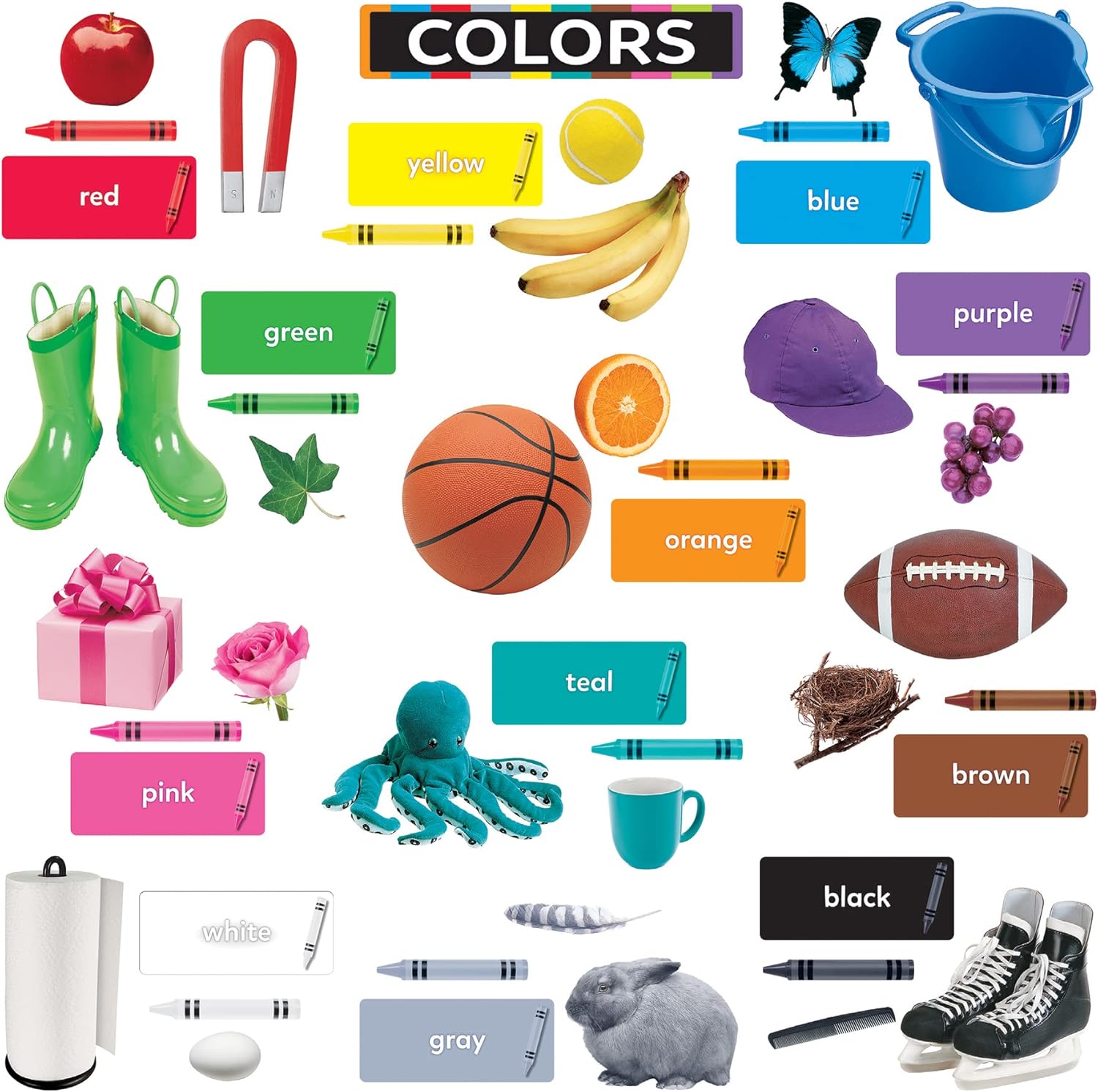 Colors All Around Us Learning Set, por TREND enterprises, Inc., Juego de aprendizaje de borrado en seco, edades 4-8