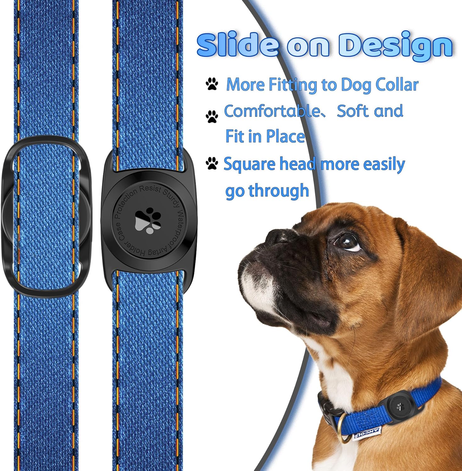 Airtag – Soporte para collar de perro, 2 unidades, funda protectora impermeable para Apple AirTag, duradera y ligera con protección de cuerpo