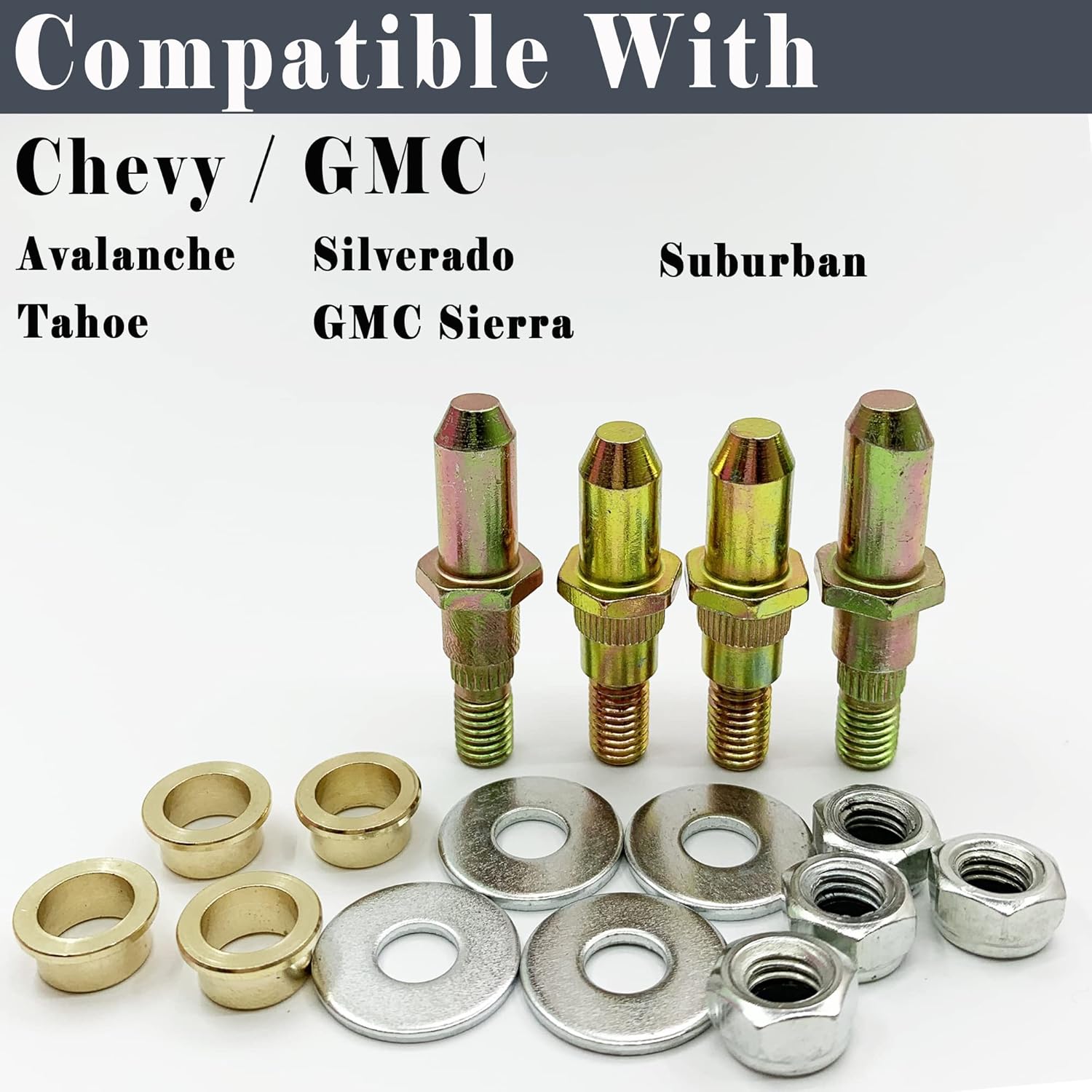Silverado – Kit de reparación de pasador de bisagra de puerta y buje compatibles con GMC Sierra Yukon Chevrolet Silverado Chevy Avalanche Suburban