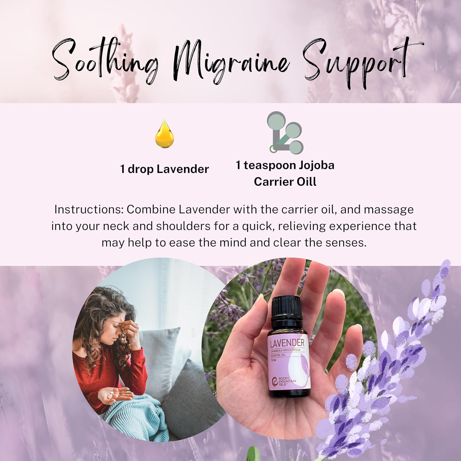 Rocky Mountain Oils Purify Lavender – Aceite esencial orgánico para difusor y aromaterapia, perfecto para hotel, spa, sueño