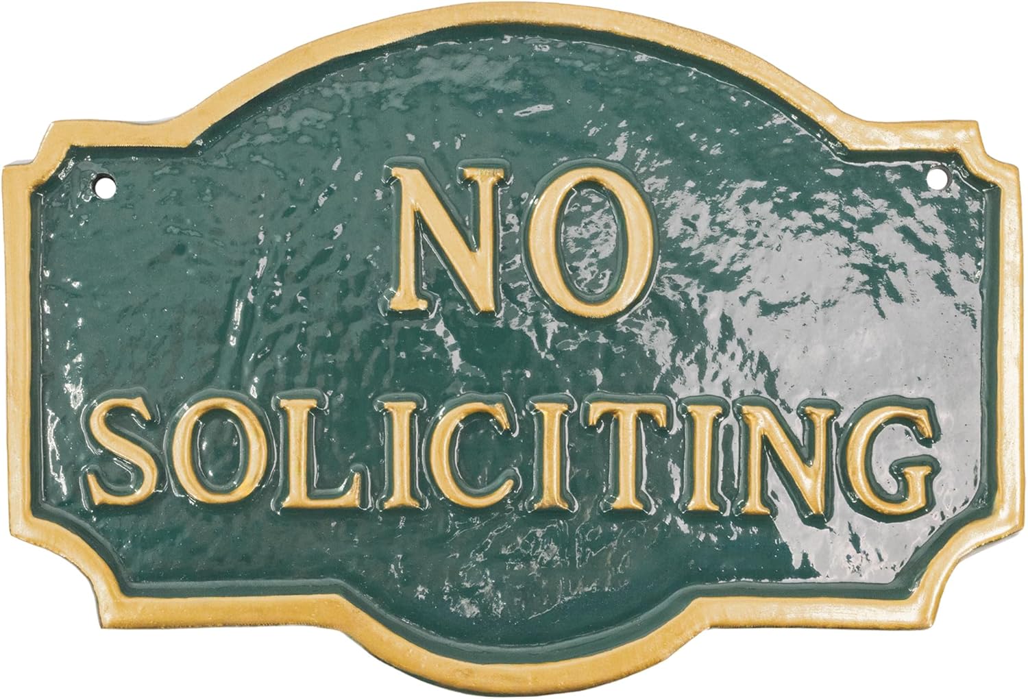 Petite Montague – Placa de declaración sin solicitud, verde con letra dorada, 4.5 x 7.15 pulgadas