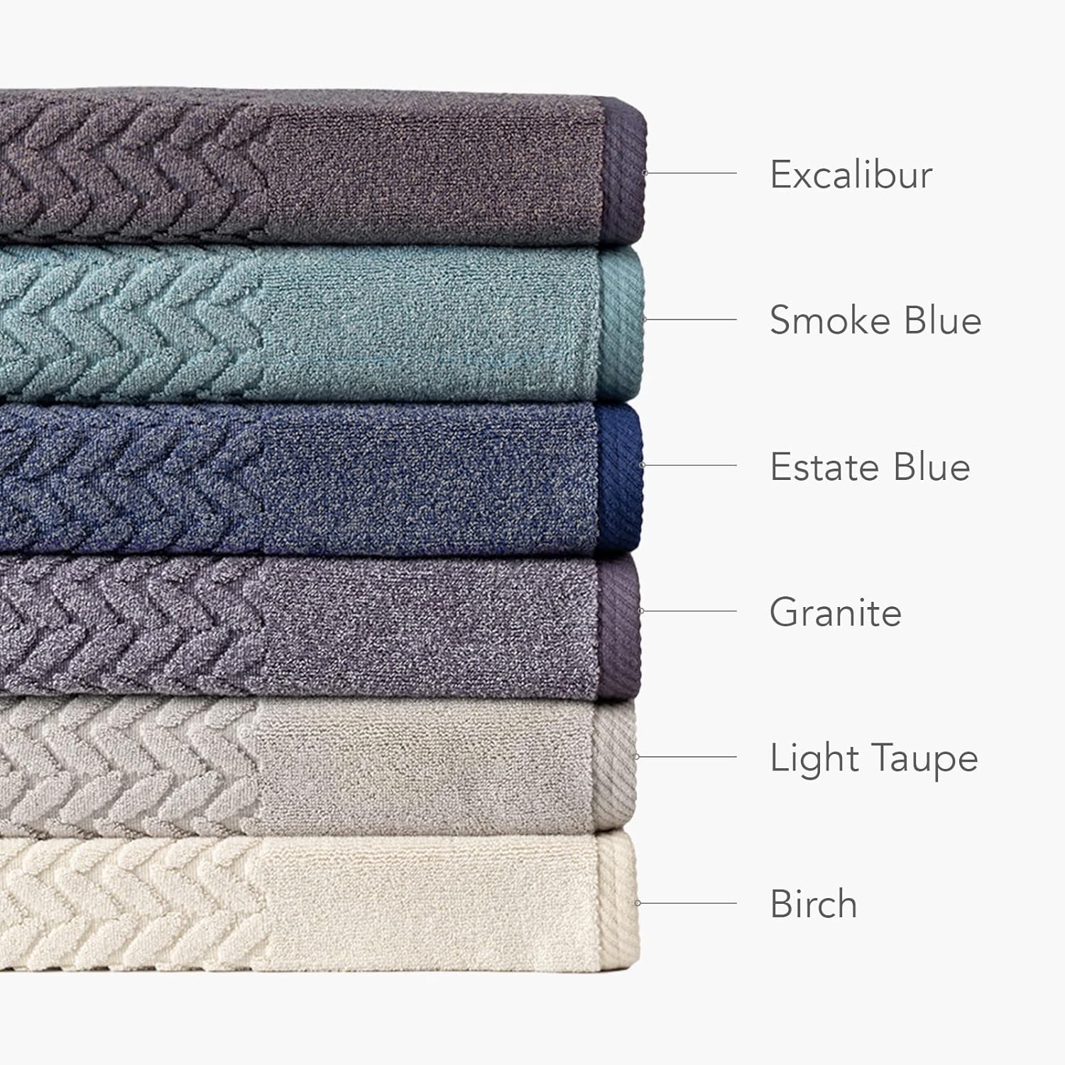 Texere – Juego de toallas de baño 100 % algodón orgánico jacquard de 21.16 ozm, extra absorbentes, de secado rápido y felpa (cable, azul estate, 4