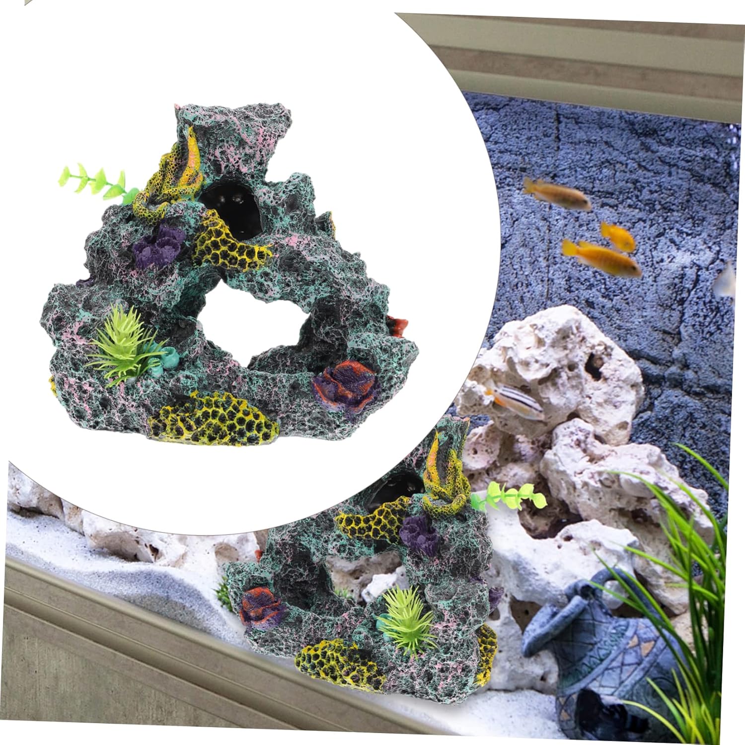 Paisajismo Simulación Rockery Decoración de reptiles Tanque de reptiles Planta Rocas Acuario Refugio Acuario Escondite Piedra pecera Paisajismo