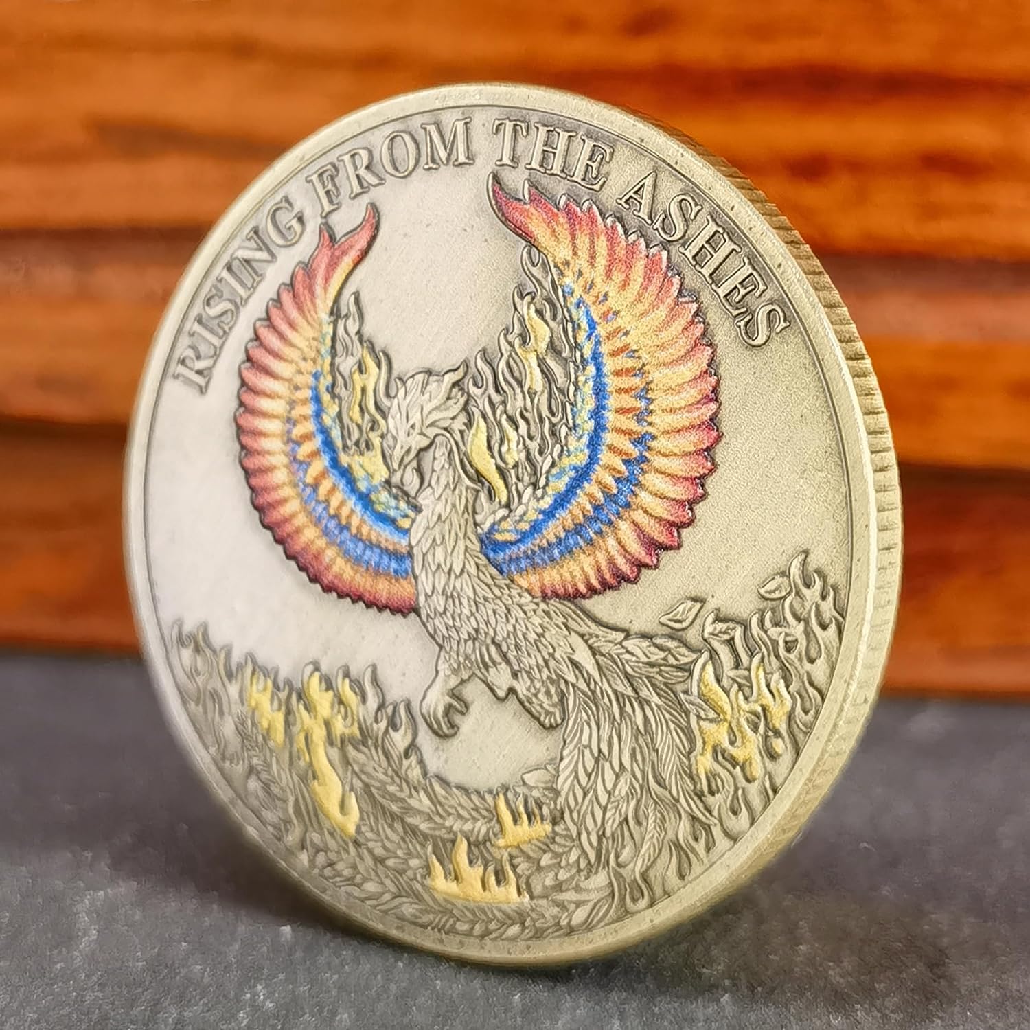 Phoenix Rising Lucky Coin Serenity Prayer Sobriety Coin Regalos sobrios para hombres o mujeres, Medallón AA de recuperación de adicciones (paquete