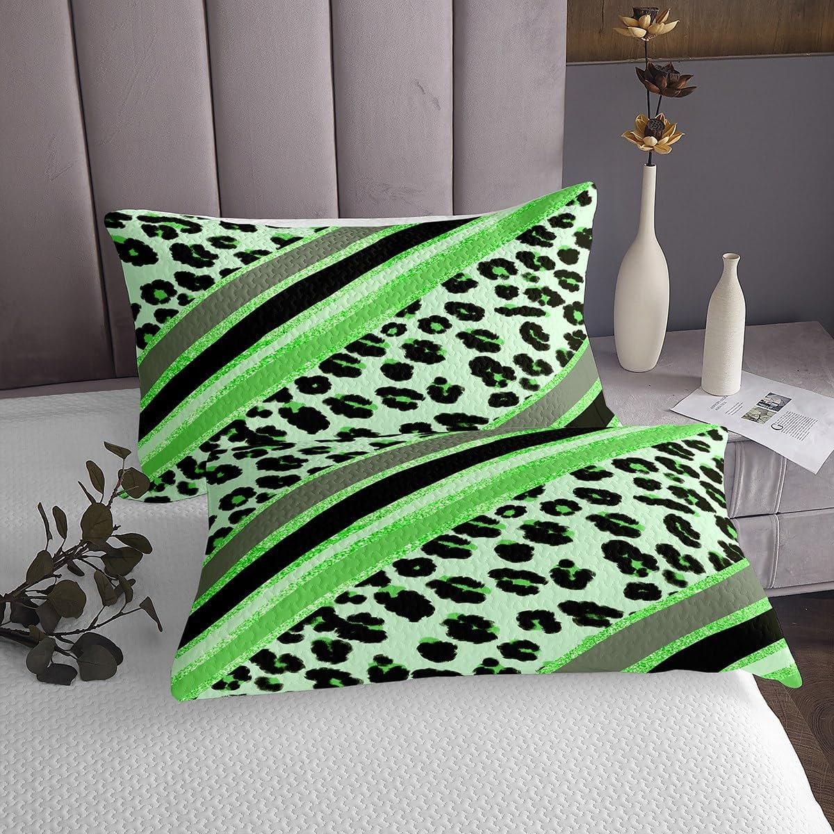 Colcha con estampado de leopardo para niños, tamaño King, juego de colcha de moda de piel de guepardo abstracto, decoración de habitación de niños y