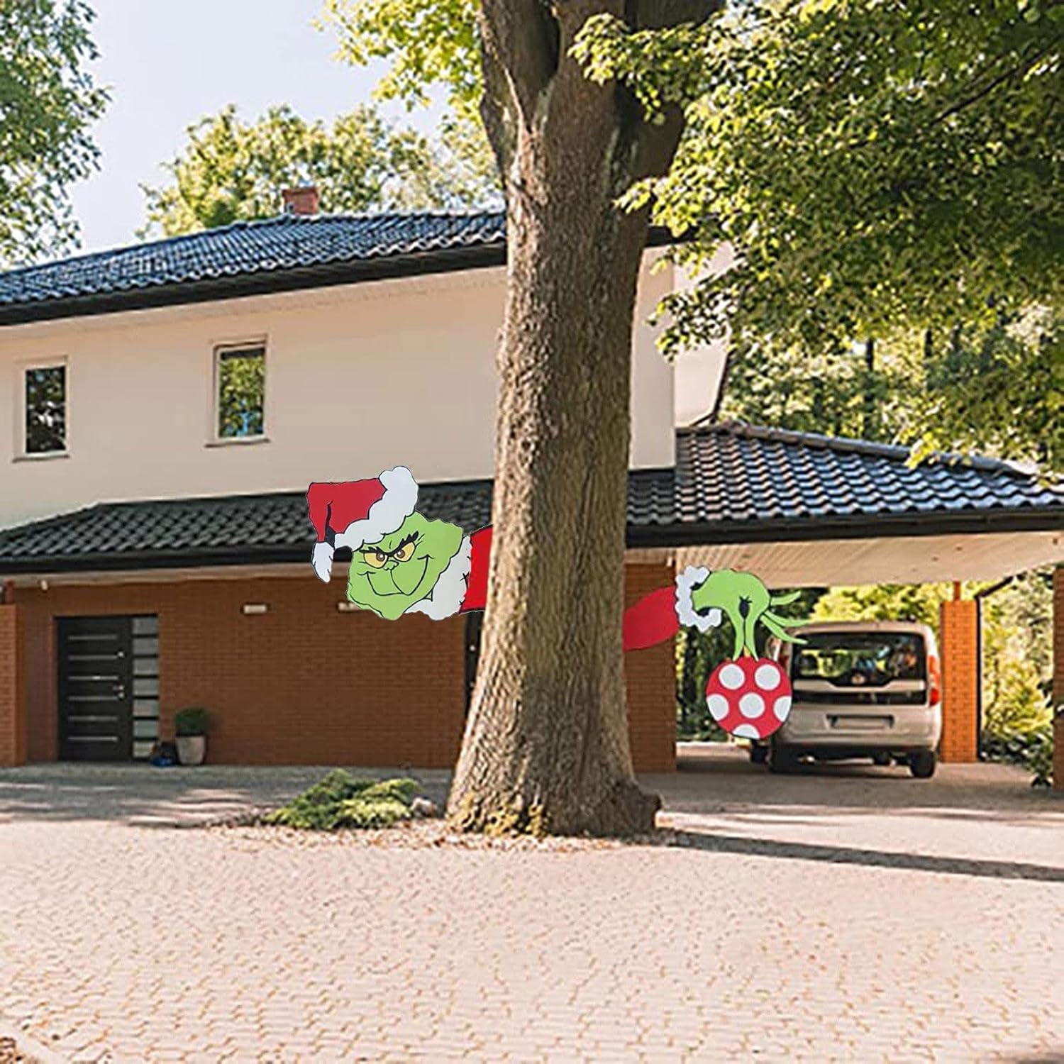 Decoraciones de Navidad para exteriores, divertidos letreros de valla de Navidad para patio, diseño de ladrón, adornos de decoración de árbol de