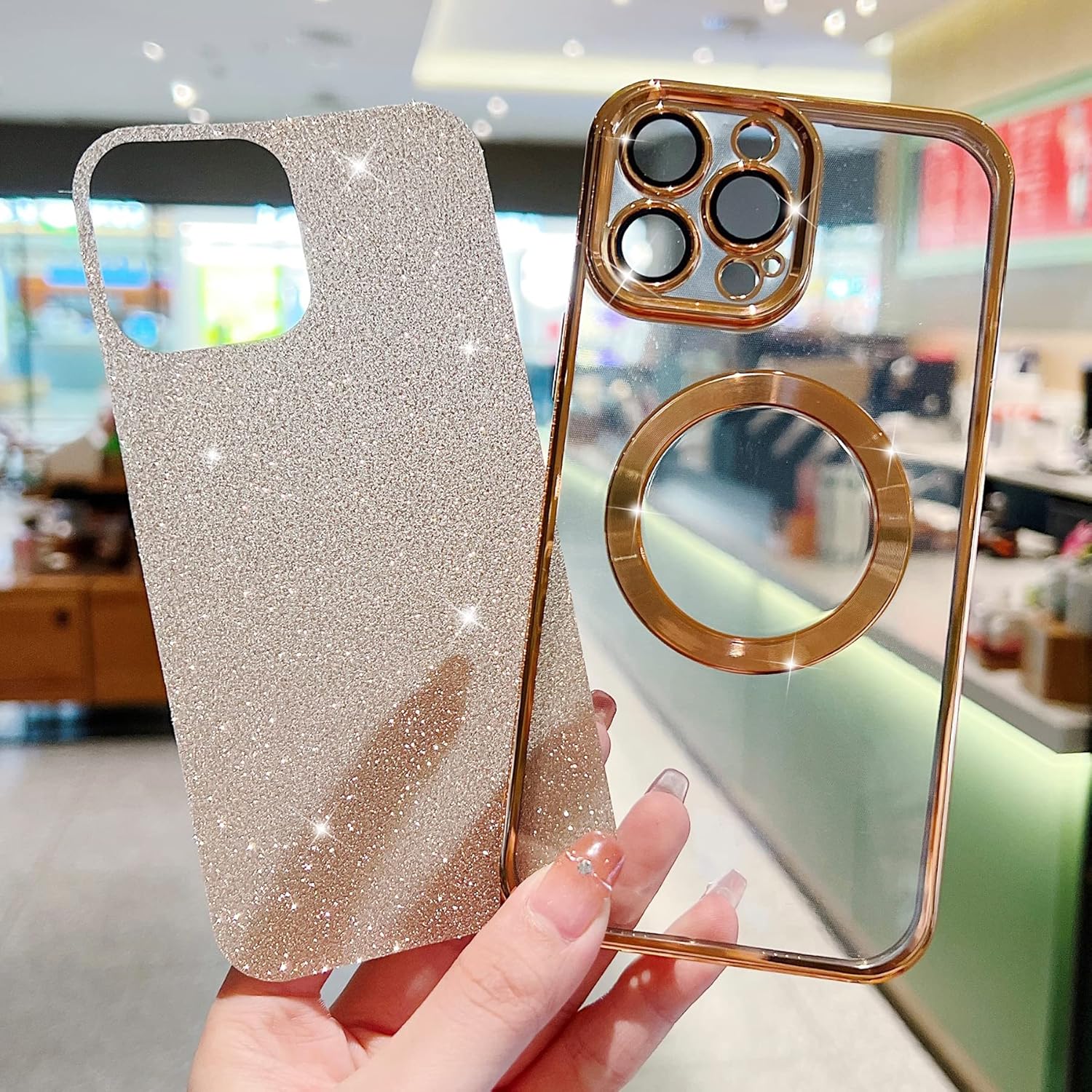 Eiyikof Funda magnética compatible con iPhone 13 Pro de 6.1 pulgadas compatible con MagSafe con protector de lente de cámara, bonita funda