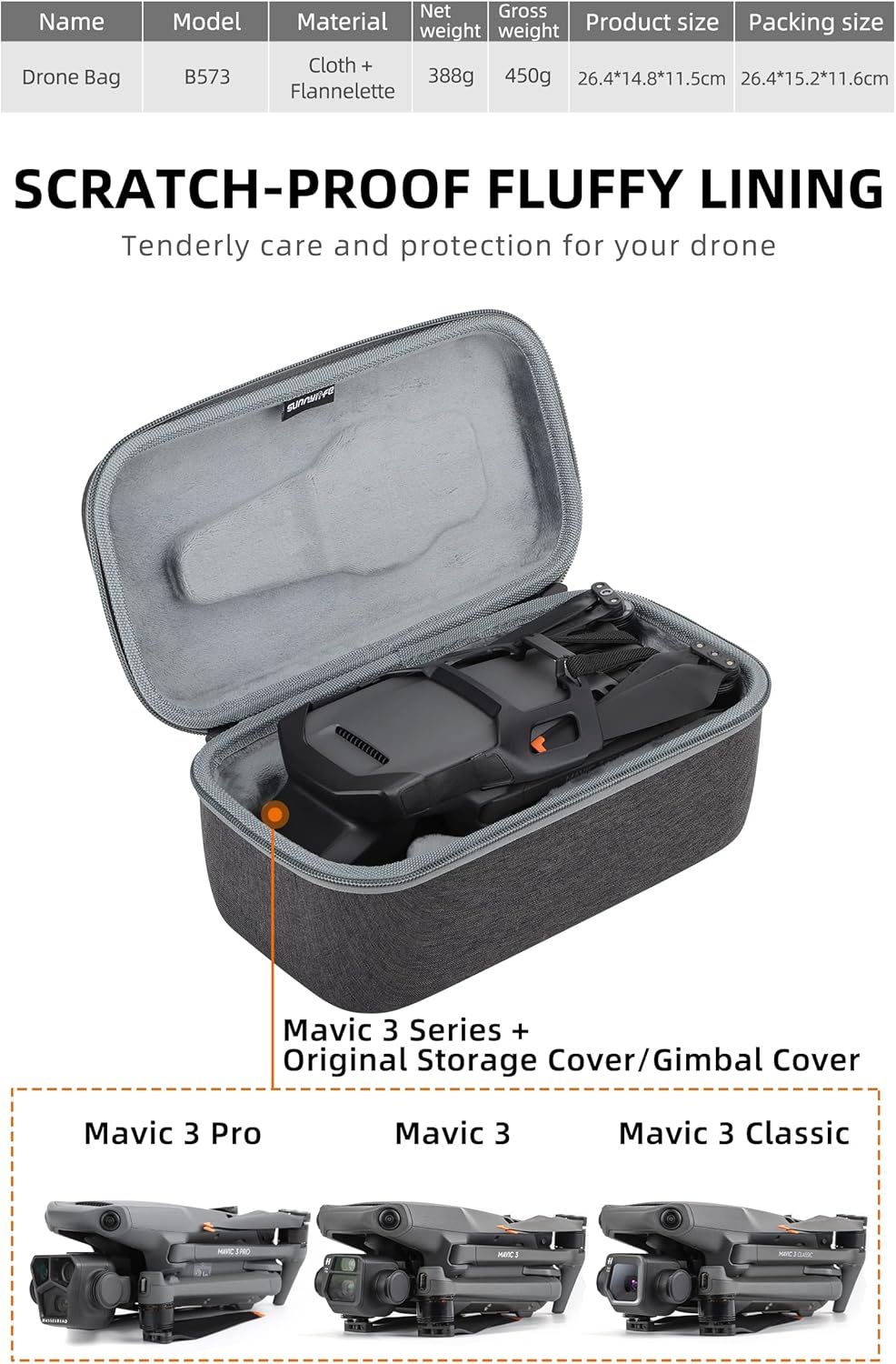 Bolsa de almacenamiento para DJI Mavic 3 ProMavic 3 ClassicMavic 3 Drone, bolsa de almacenamiento para controladores DJI RCRC PRORC-N1 (para Mavic 3
