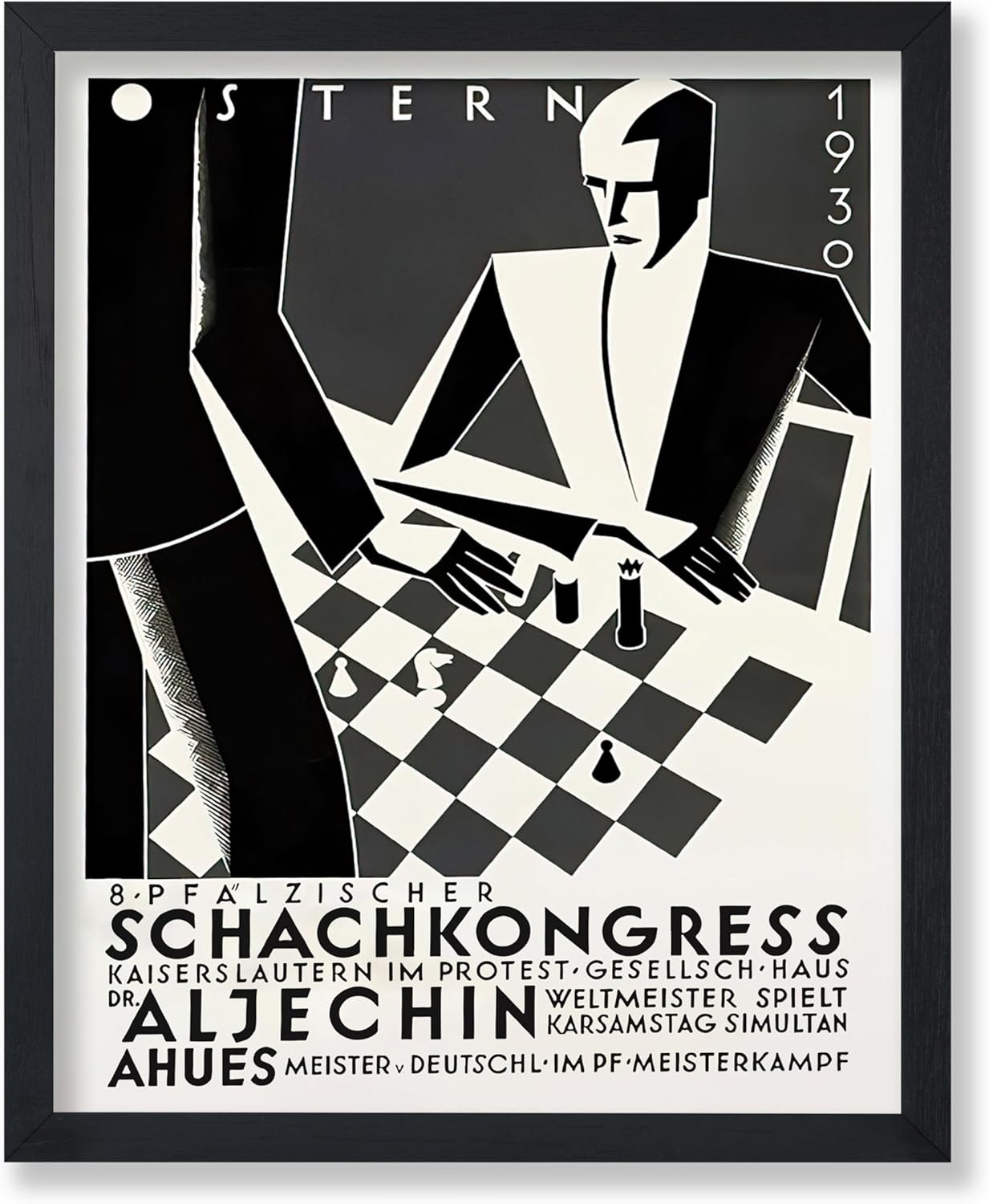 Poster Master Póster vintage de torneo de ajedrez – Impresión retro de ajedrez – Arte deportivo – Arte alemán – Regalo para él y ella – Gran