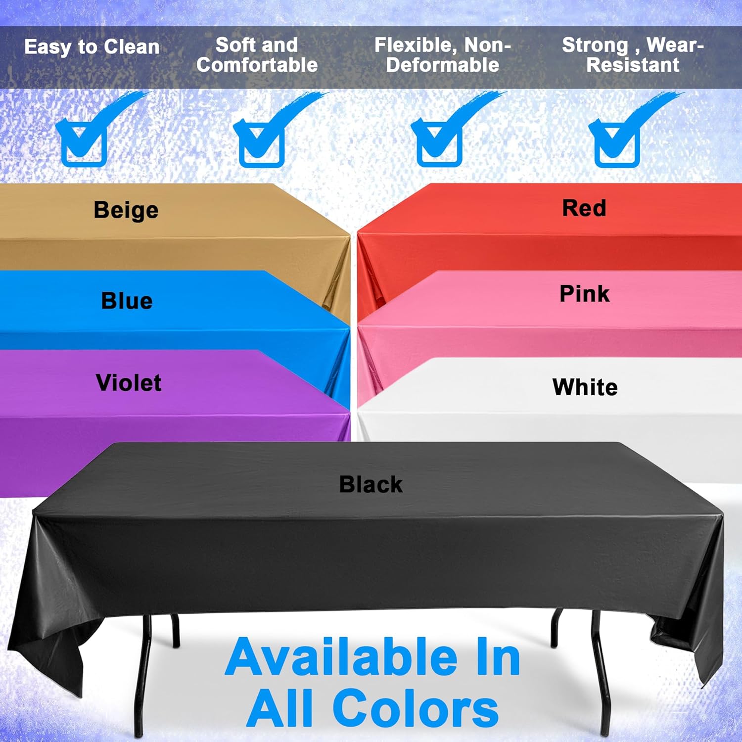Manteles de plástico rosa para fiestas, paquete de 6, mantel grueso de plástico rosa bueno para bodas, cumpleaños, picnic y campamentos, también 12
