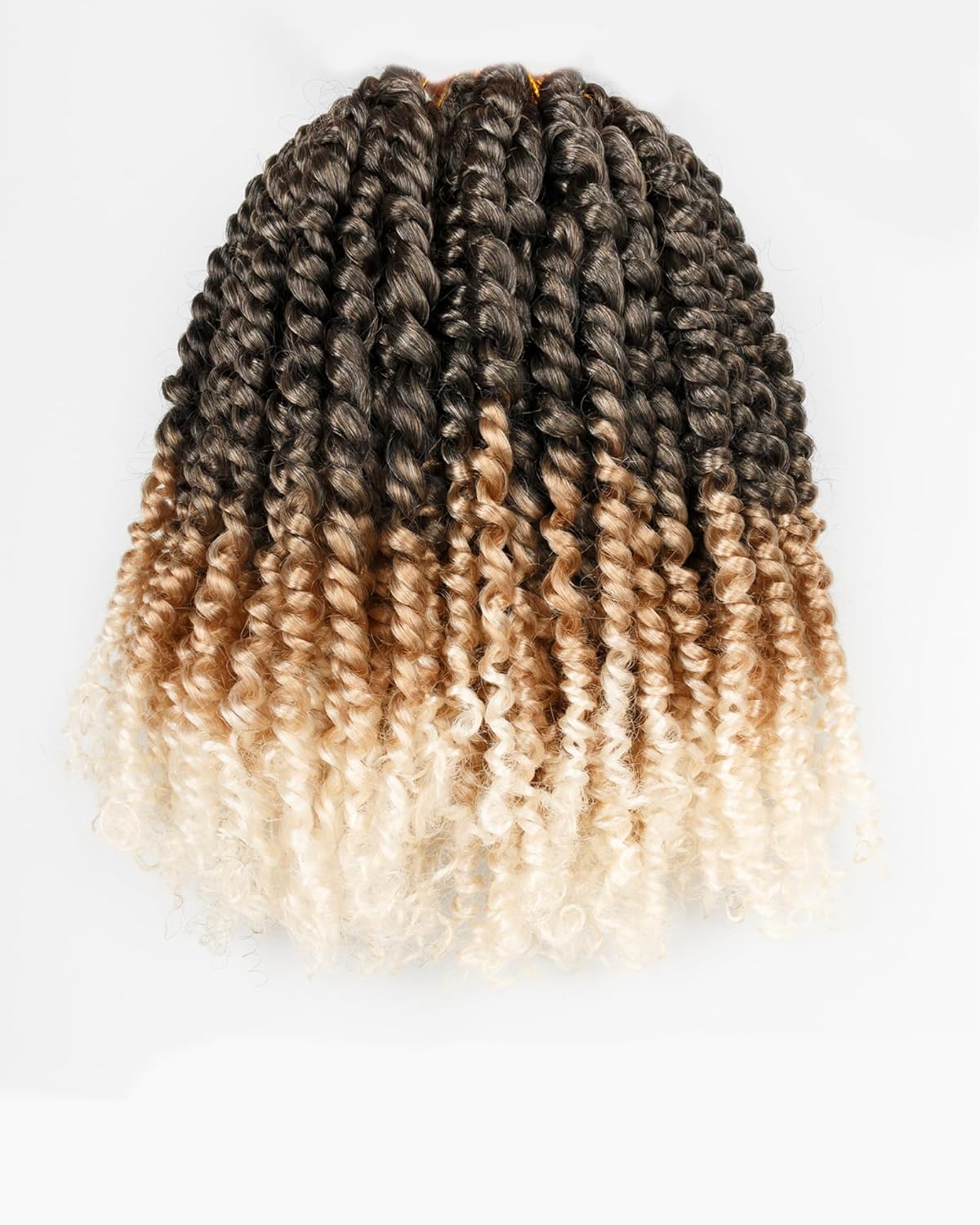 Paquete de 8 paquetes de cabello corto de ganchillo de 10 pulgadas para mujeres negras y niños, 3 tonos de color degradado gris a rubio a
