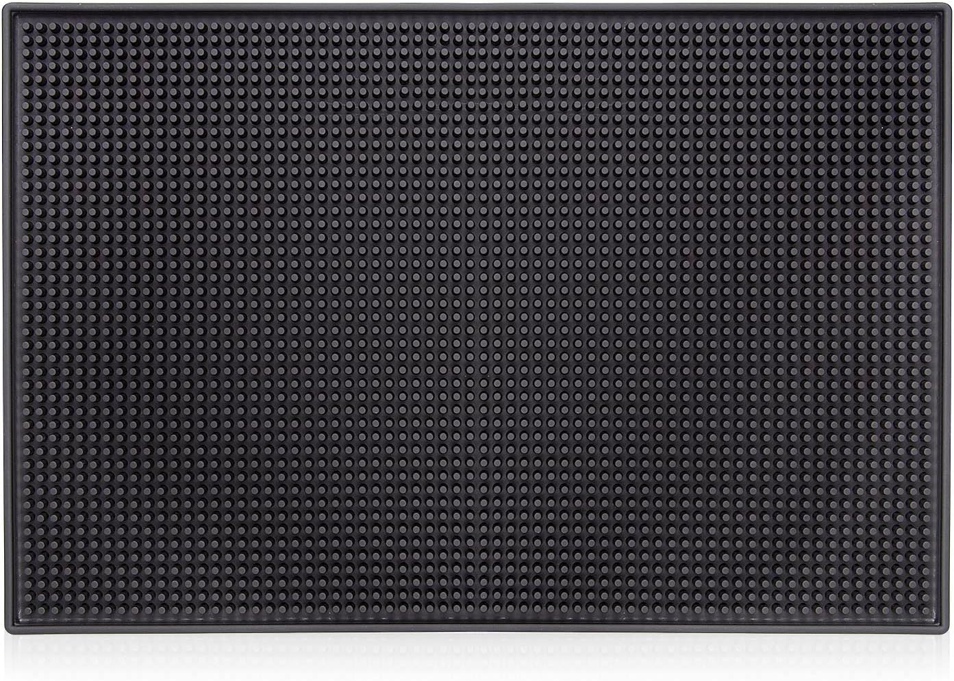 Facmogu Tapete de goma de 18 x 12 pulgadas, color negro, resistente, de PVC, secado de platos húmedos, antideslizante, resistente al calor, para