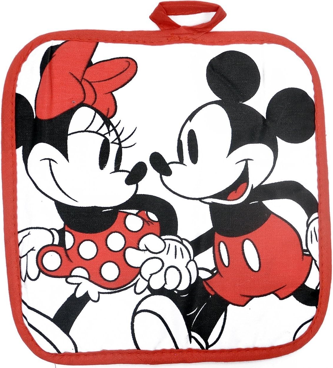 Disney Juego de cocina de 3 piezas con soporte para ollas y toalla de cocina (Mickey Minnie Red)