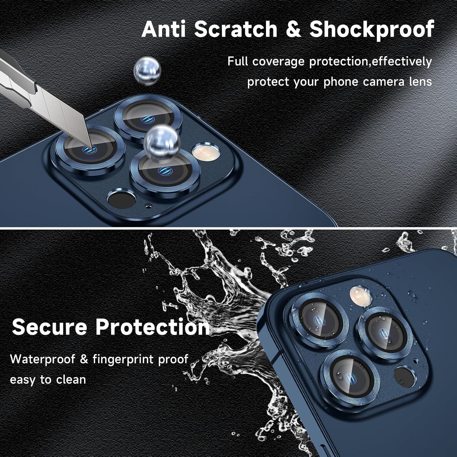 Protector de lente de cámara para iPhone 15 Pro MaxiPhone 15 Pro, vidrio templado 9H anti rayones Ultra HD, cubierta protectora de pantalla de