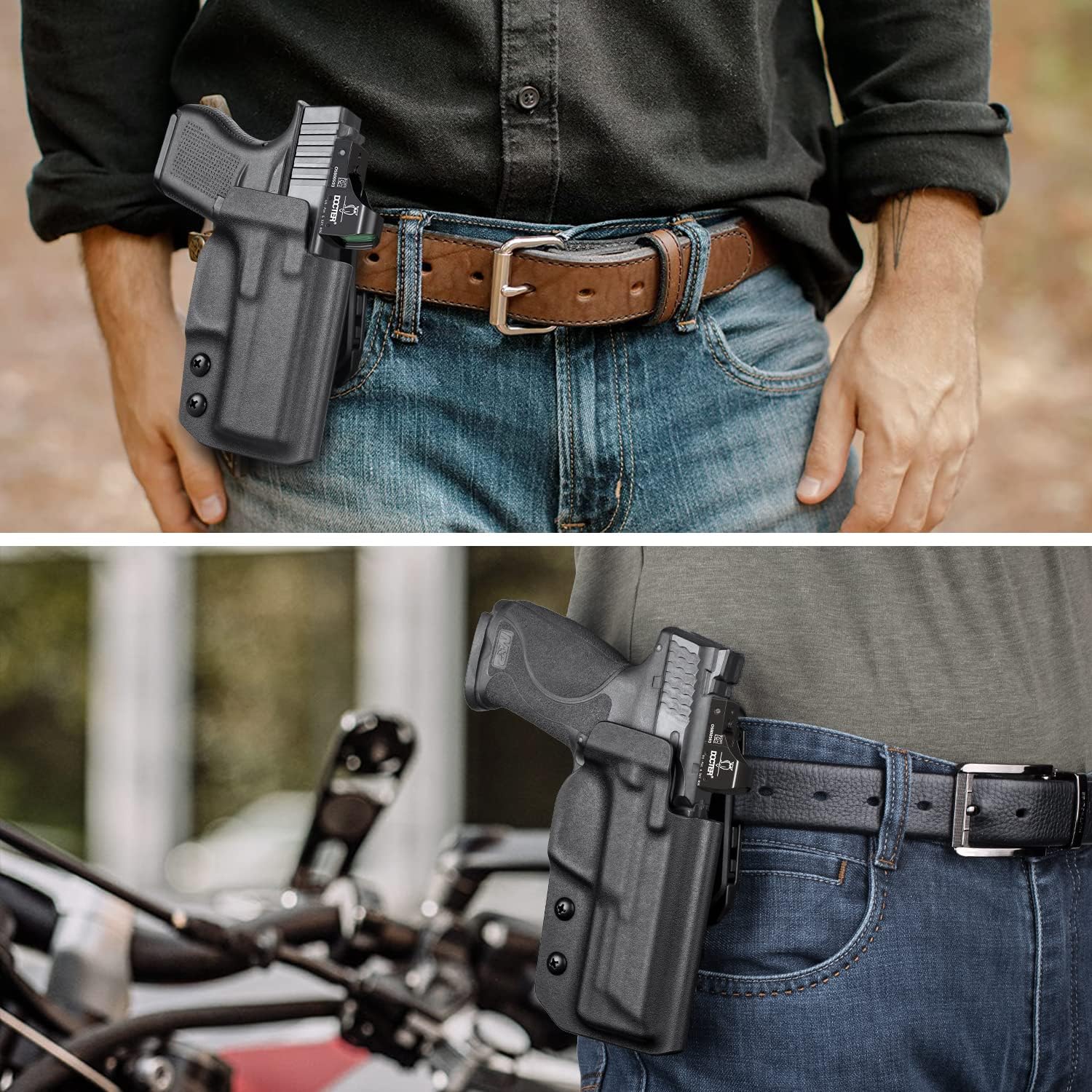 Compatible con Glock 43 Glock 43x, funda OWB compatible con G43 G43x, clip de cinturón ajustable de 360 grados, se ajusta a cinturón de 1.5