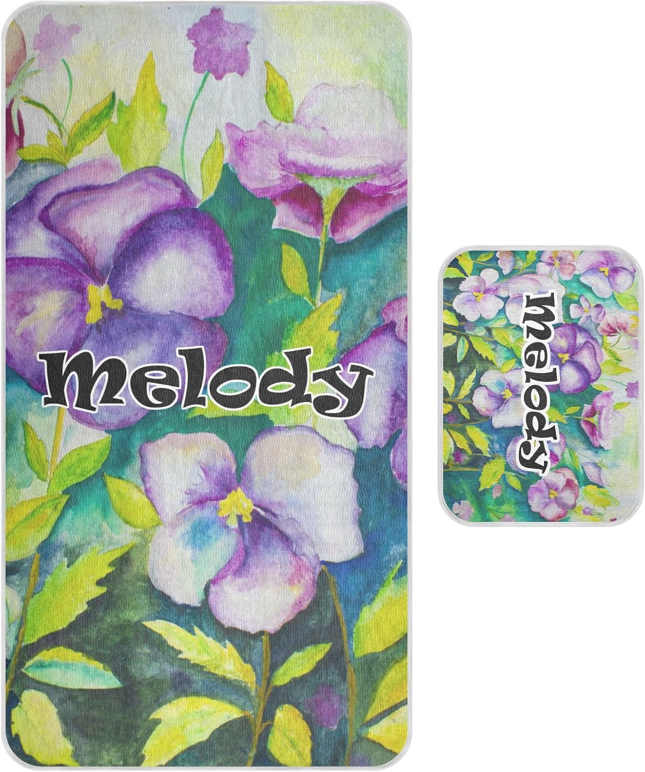Custom Watercolor Flowers Crib Mattress Protector Pad for Boys Girls Baby Ice Silk Mat Bed Crib Mattress Pad Cover Cooling Mattress Topper Play Mat