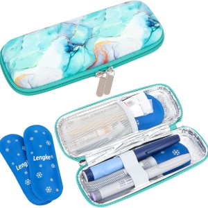 SUNMON Bolsa de viaje para enfriadores de insulina, bolsa de transporte para diabéticos, bolsa de refrigeración portátil con 2 bolsas de hielo para SUNMON Bolsa de viaje para enfriadores de insulina, bolsa de transporte para diabéticos, bolsa de refrigeración portátil con 2 bolsas de hielo para