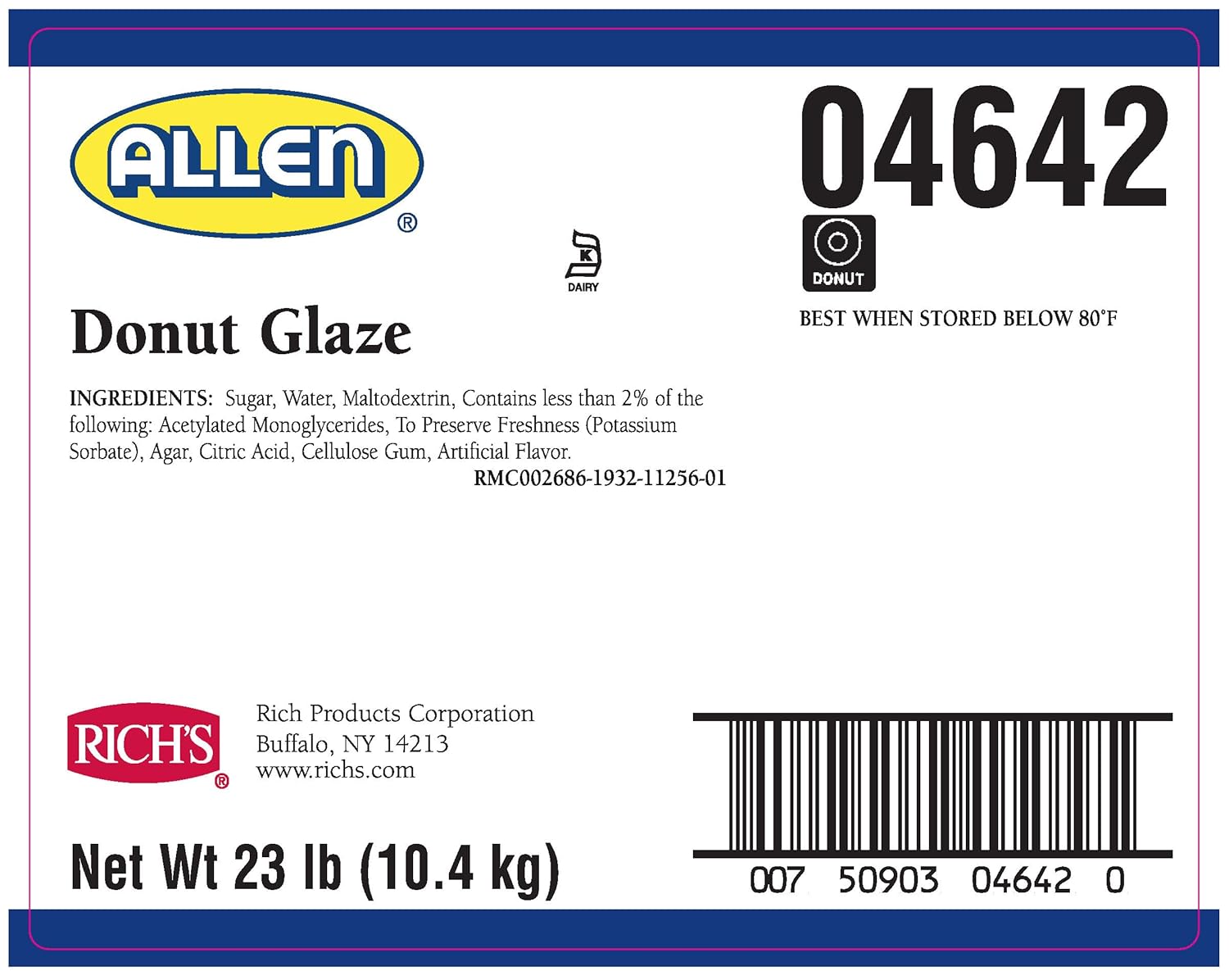 Rich’s JW Allen Glaze para donas, pasteles y más, cubo de 23 libras