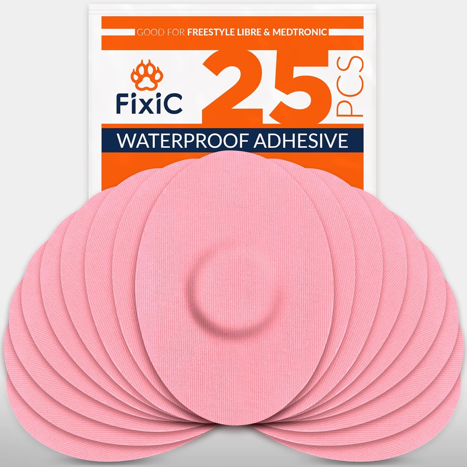FixiC Parches adhesivos Freestyle 25 piezas  Bueno para Libre 1, 2  Enlite  Guardian  Parches adhesivos impermeables  Cubiertas adhesivas libres