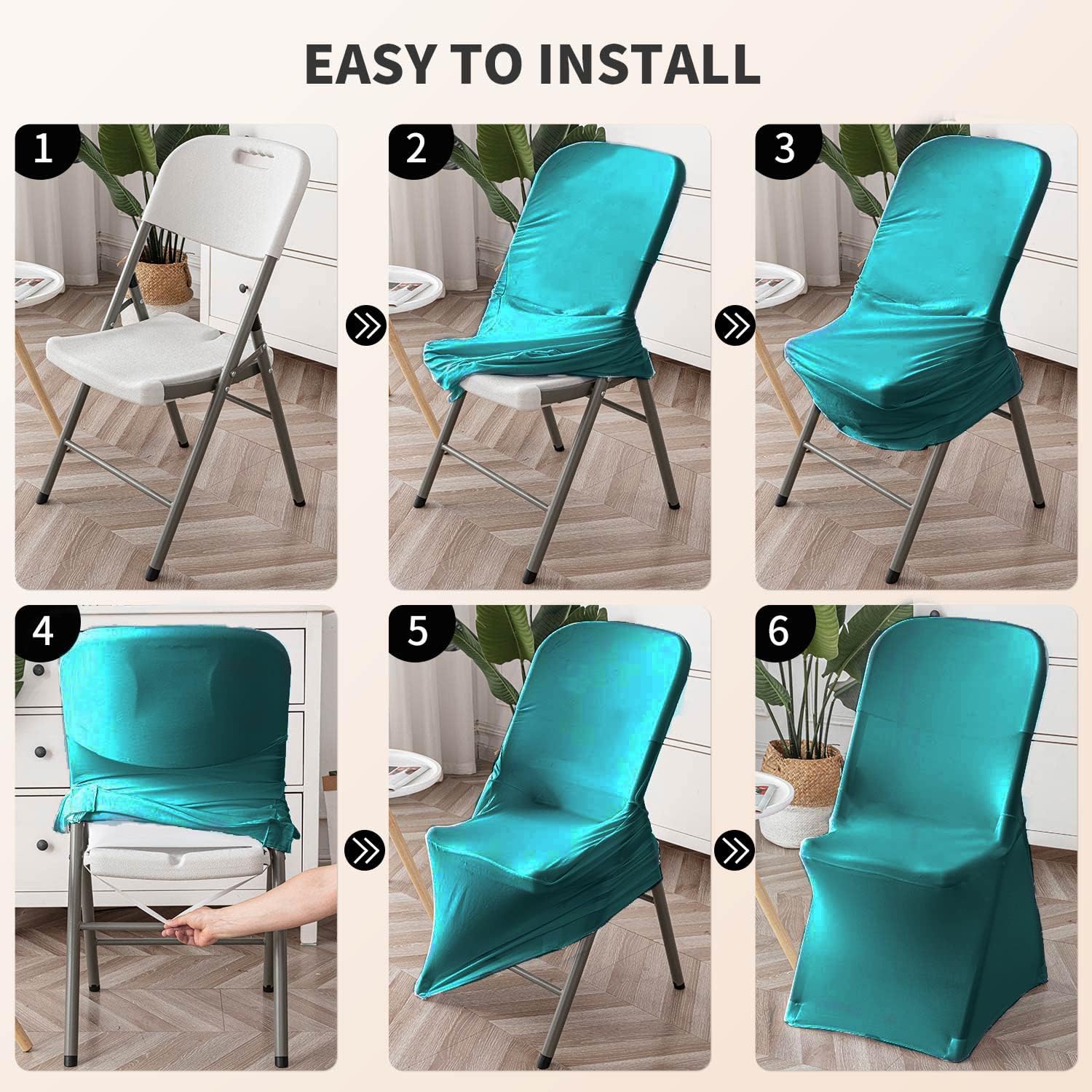 Mingyit Fundas plegables de elastano elástico para sillas  Protector universal para silla ajustable para bodas, fiestas, banquetes, vacaciones,