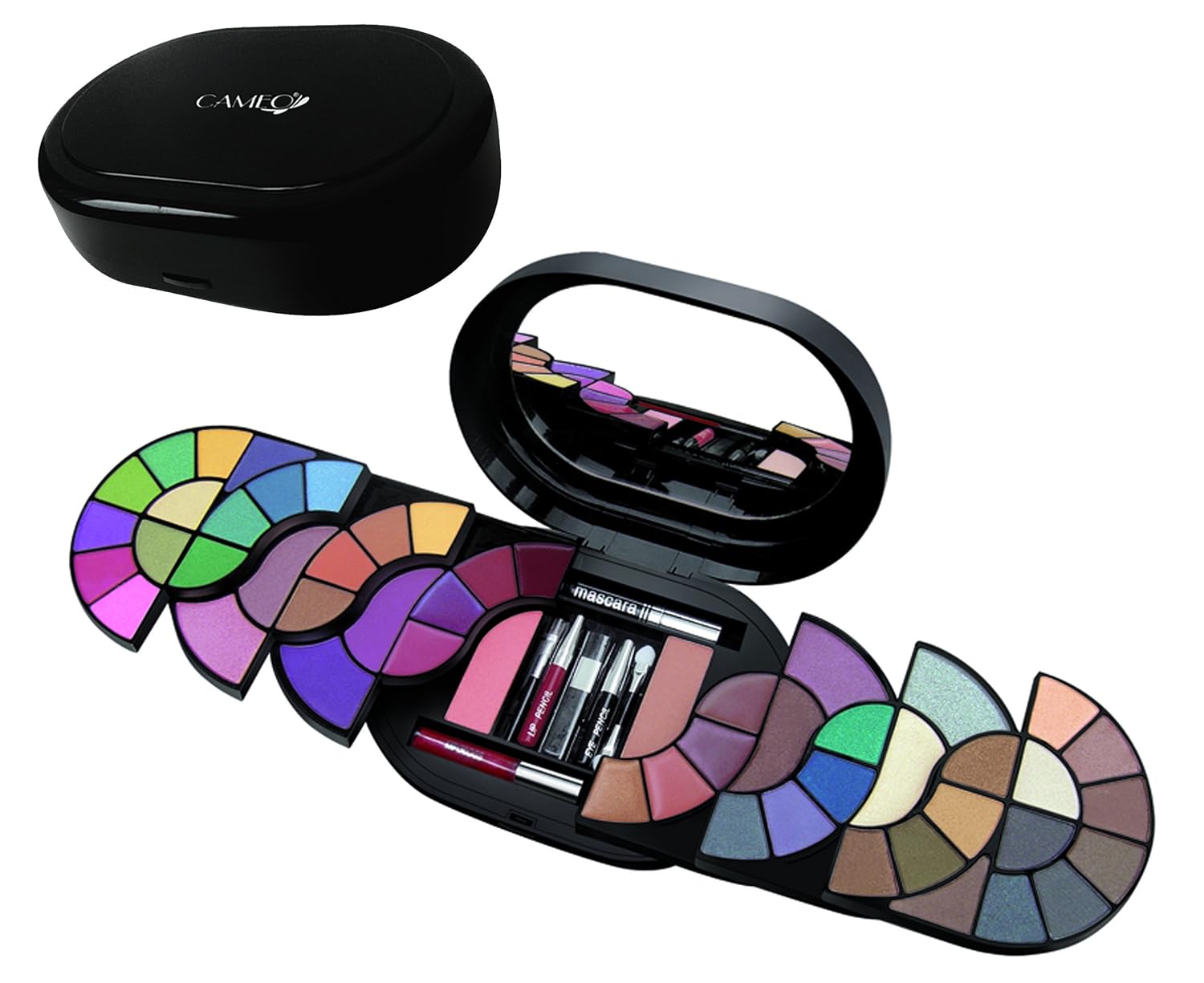 Cameo Kit de maquillaje con sombra de ojos, rubor y polvo facial, 59 piezas