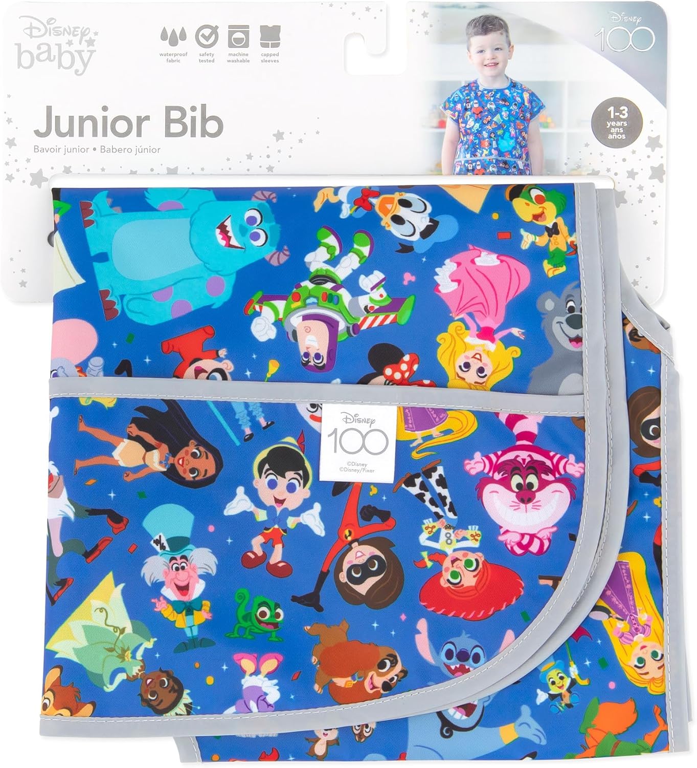 Bumkins Baberos para bebés y niños pequeños, baberos para niñas y niños, grandes para 1-3 años, babero impermeable de manga corta para niños