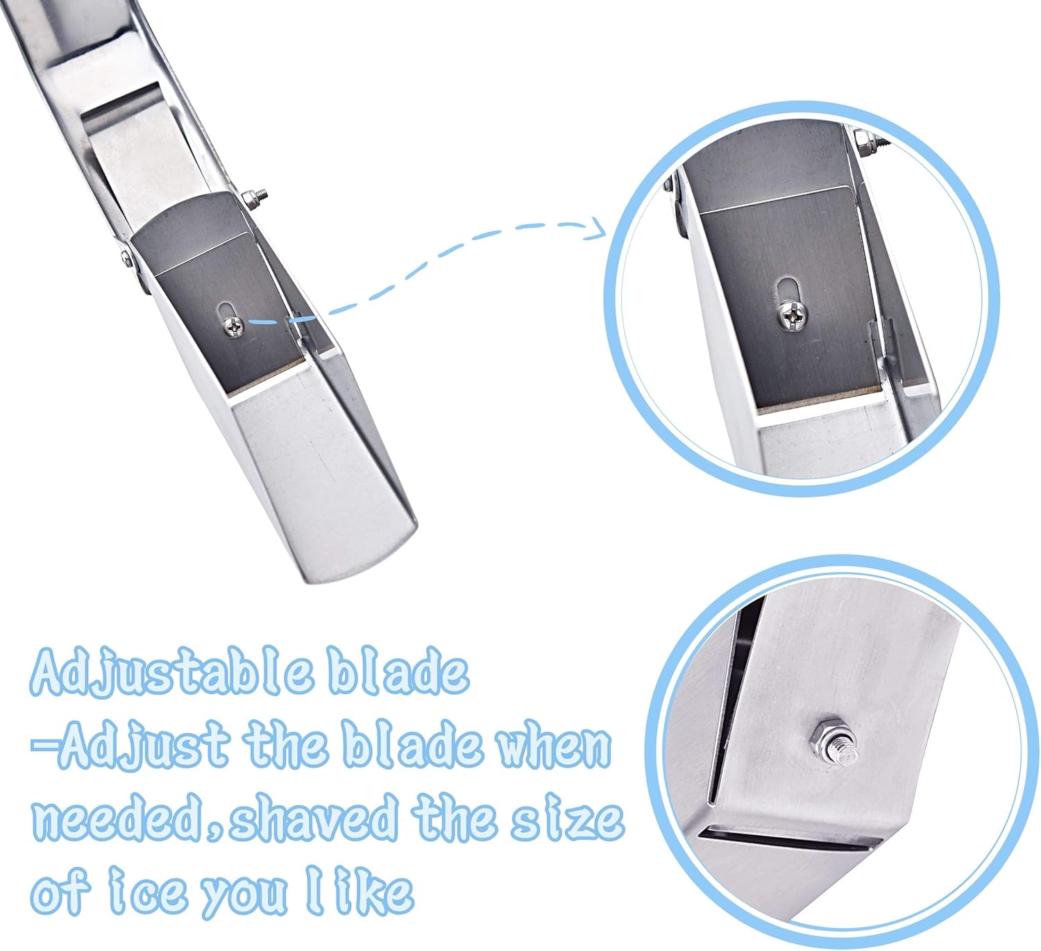 ARC USA, BQ35 – Máquina de afeitar de hielo de mano con hoja ajustable, máquina de hielo de acero inoxidable, afeitadoras de hielo para conos de