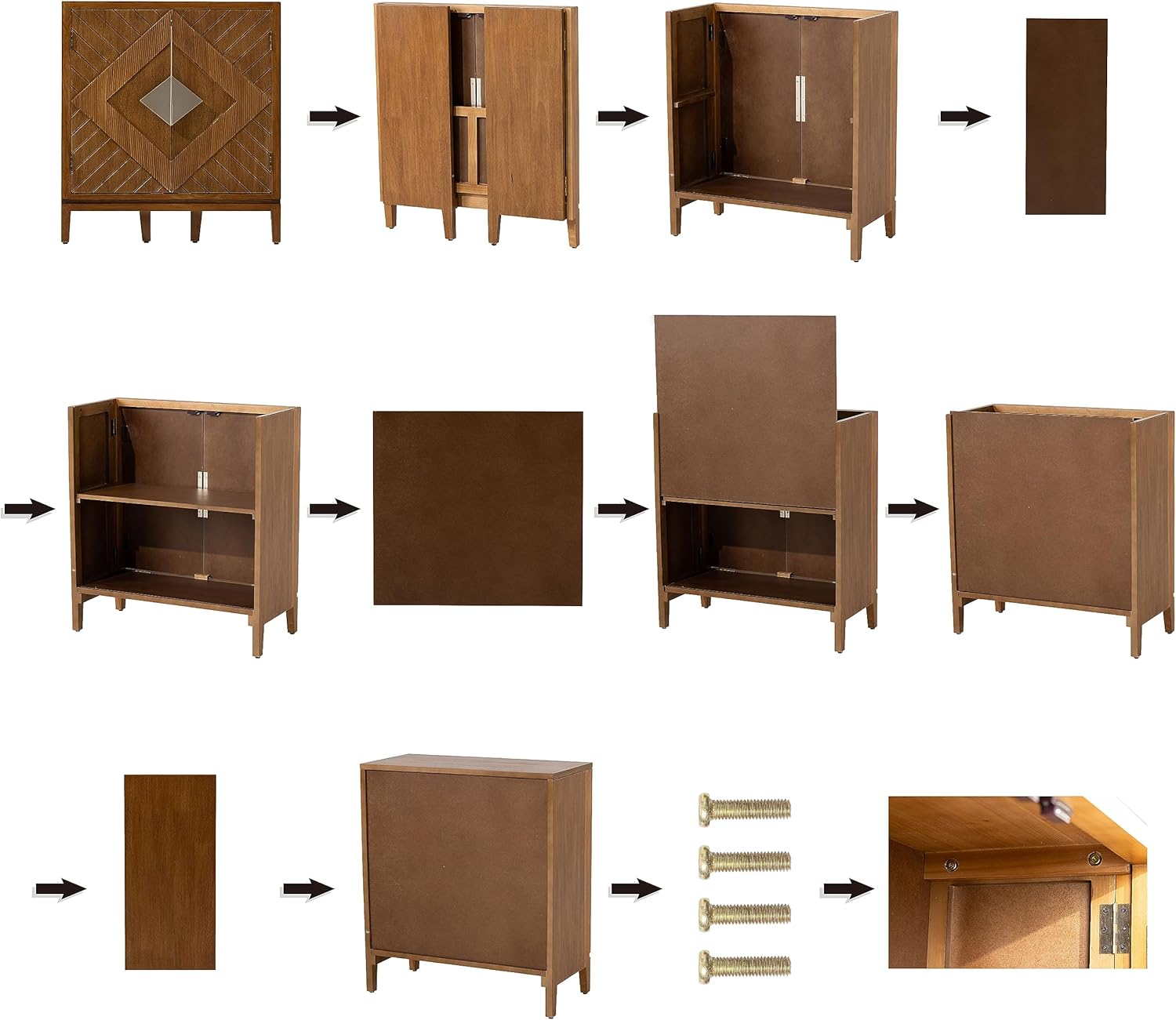 Armario de almacenamiento de granja, aparador de madera con 2 puertas para sala de estar, pasillo, dormitorio, comedor