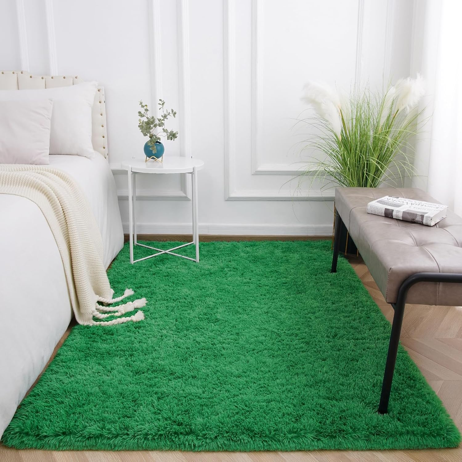 Kimicole Alfombra de área para dormitorio, sala de estar, decoración del hogar, alfombra mullida mejorada de 5 x 8 pies para apartamento,