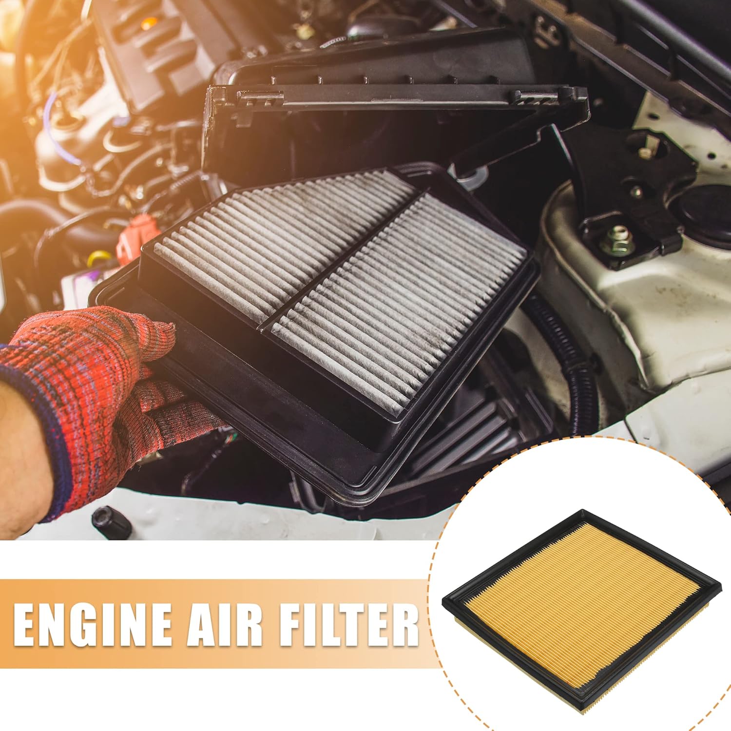 X AUTOHAUX Filtro de aire de motor de automóvil 16546-AA150 de repuesto para Subaru Ascent 2019-2022 para Subaru Crosstrek 2018-2023