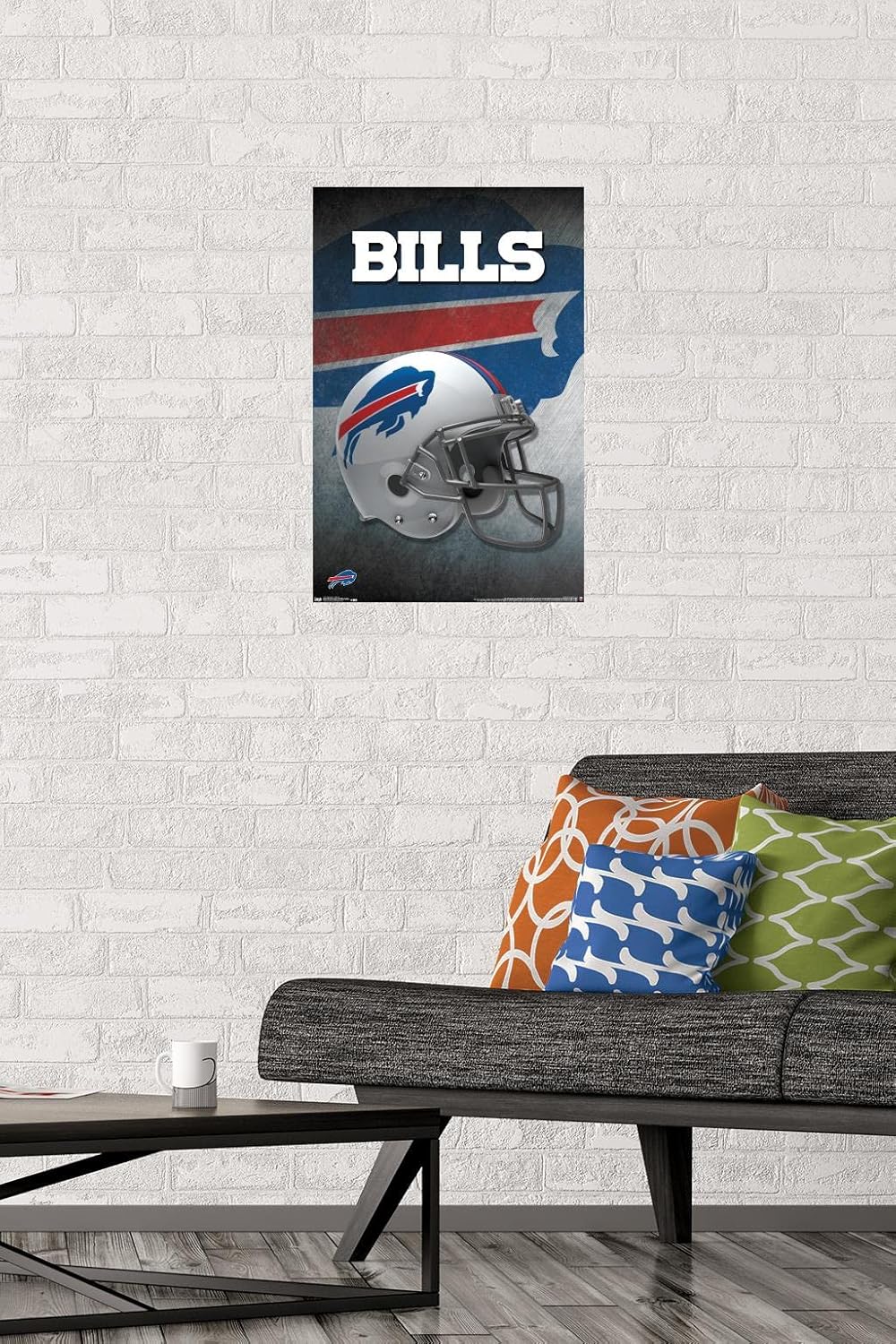 Trends International NFL Buffalo Bills – Póster de pared con casco 16, 14.725 x 22.375 pulgadas, versión premium sin marco