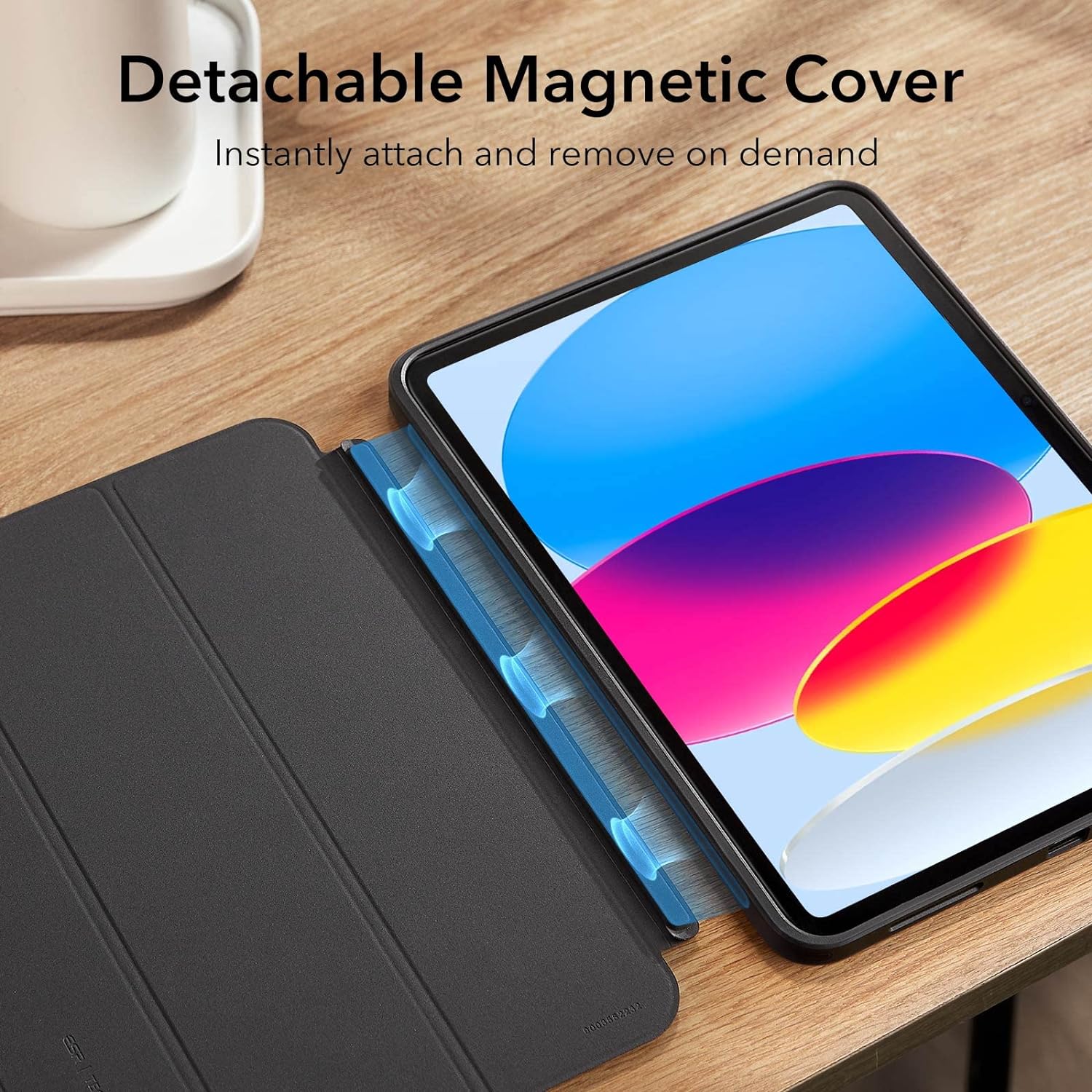 ESR for iPad 10th Generation Case (2022), iPad 10.9 Inch Case with Detachable Magnetic Cover, Smart Trifold Stand with Hard Shell Back, Slim and