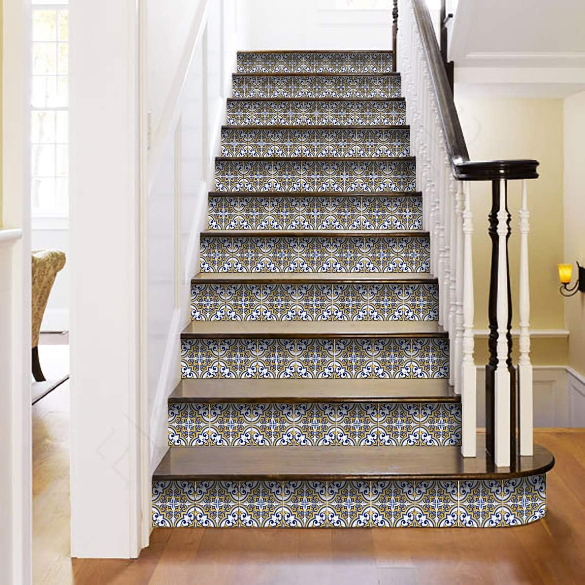 Adhesivos para azulejos Mi Alma, 24 unidades, Talavera, plantillas de pared, calcomanías para despegar y pegar, fácil aplicación, ideal para baño,