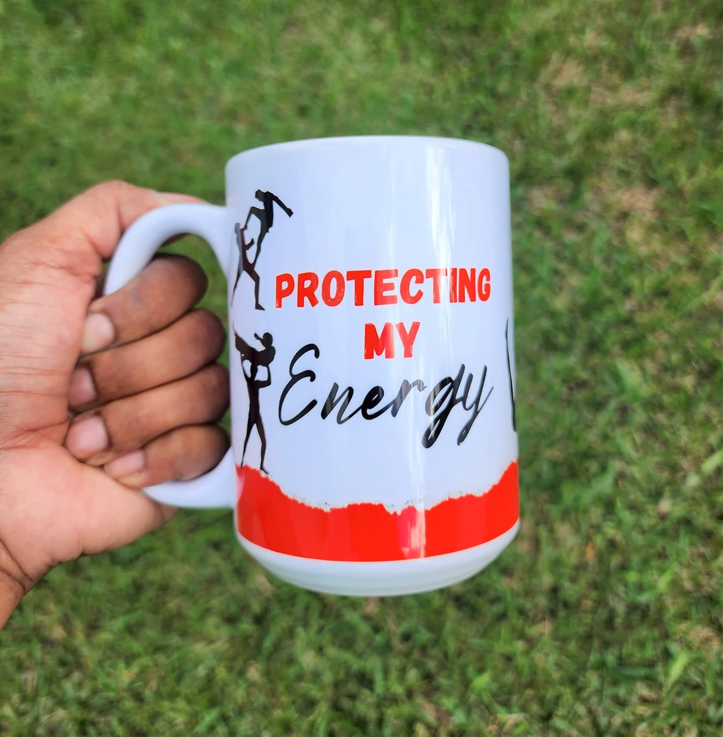 Protecting Energy Mug, Office Mug, Zine Mug, Funny Mug, Humor Mug, houmous Mug, Funny Drinkware, Gag gift