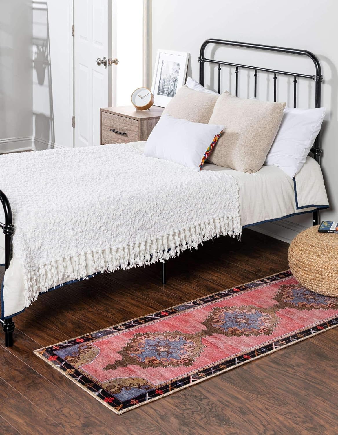 Unique Loom Timeless Collection – Alfombra de área – Thomas (2′ 6″ x 12′ 2″ camino, rosanegro)