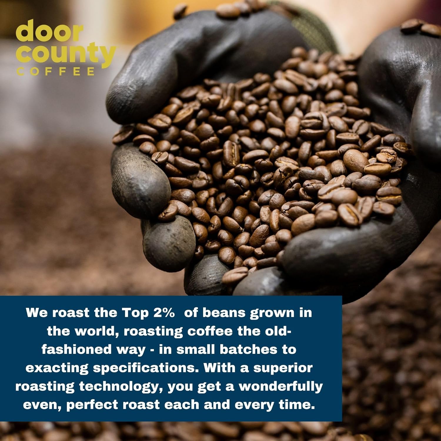 Door County Coffee – Café molido con sabor a trufa de chocolate y frambuesa, tostado medio, bolsa de 5 libras