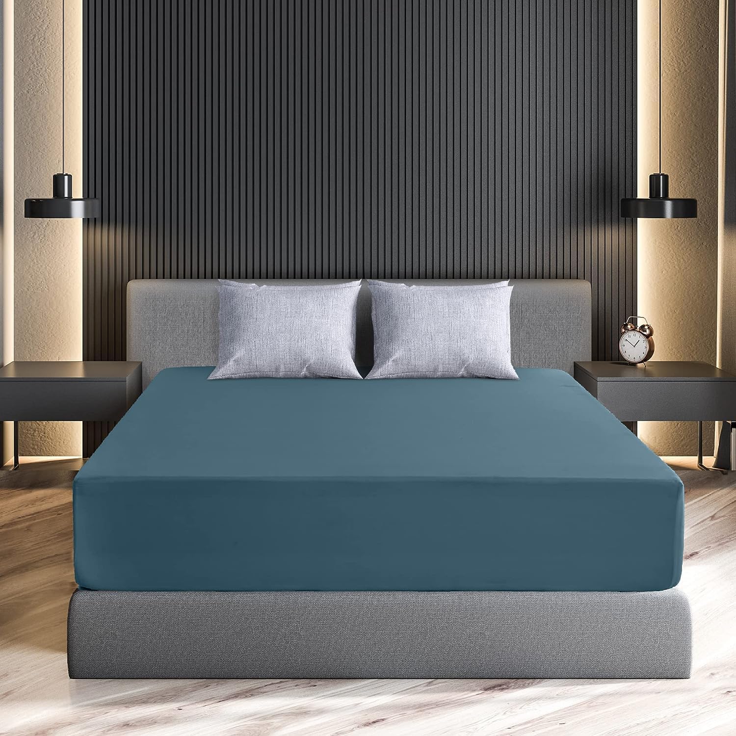 Lux Decor Collection – Sábana bajera de hasta 16 pulgadas de profundidad, sábana bajera de microfibra cepillada ultrasuave, resistente a las