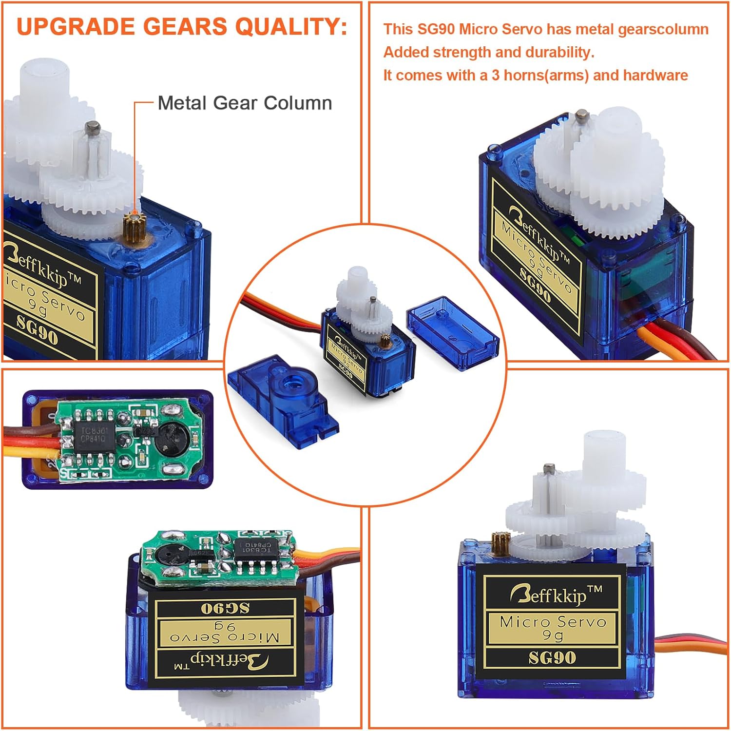 10 unids SG90 0.32 oz Micro Servos para RC Robot Helicóptero Avión Controles Coche Barco