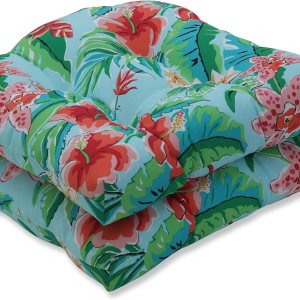 Pillow Perfect Tropic Floral – Cojín para asiento de silla de interiorexterior, acolchonado, resistente a la intemperie y a la decoloración, 19 x 19 Pillow Perfect Tropic Floral – Cojín para asiento de silla de interiorexterior, acolchonado, resistente a la intemperie y a la decoloración, 19 x 19