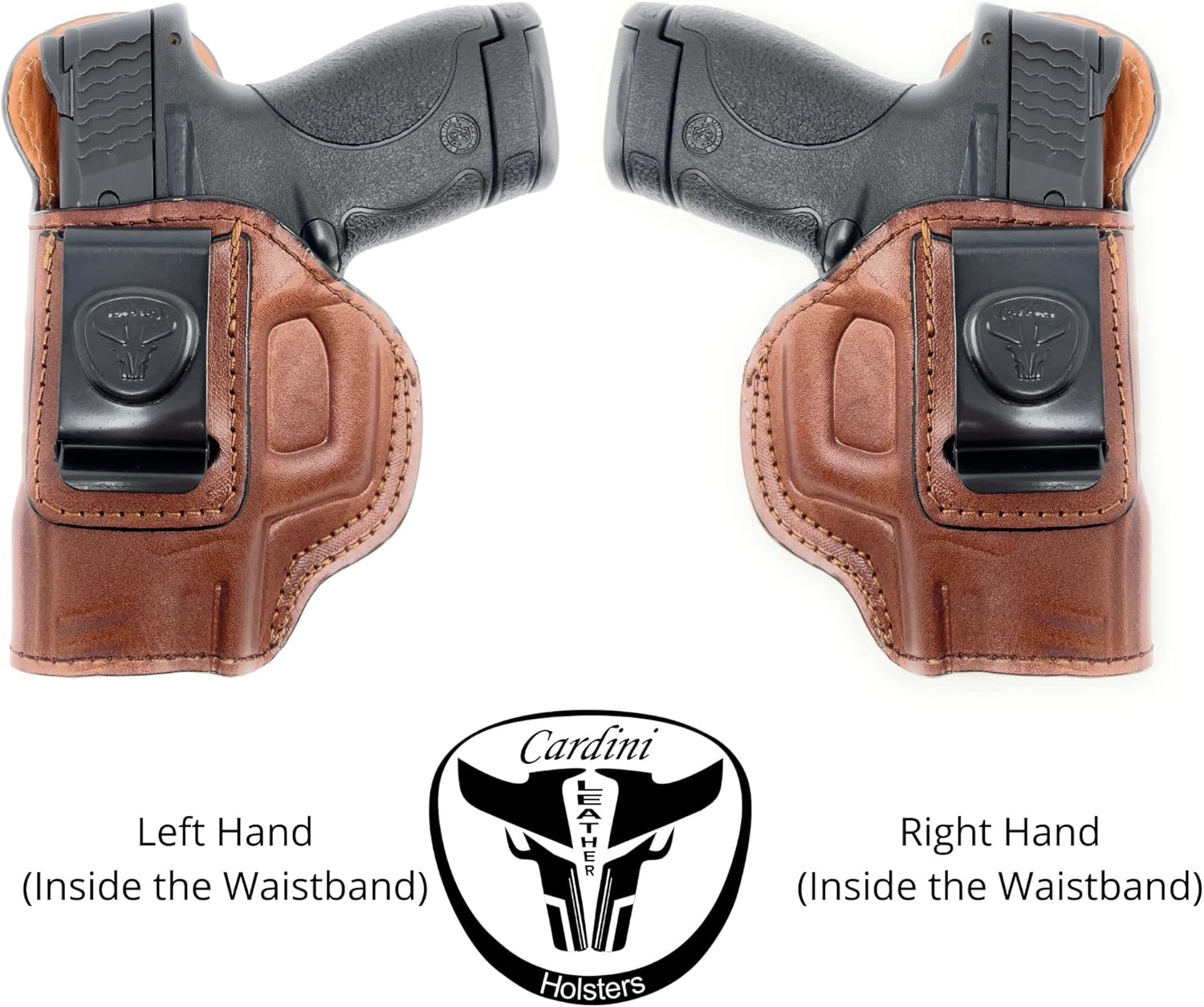 Cardini Leather USA – Funda de piel ultrasuave para pistola IWB – Fundas de transporte ocultas – para Glock 26, 27, 33, Springfield XD 3 Sub
