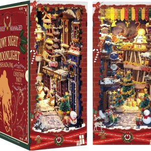 Kits de rincón de libros de bricolaje de Navidad para adultos – Casa de muñecas de madera Kits de rincón de libros de bricolaje de Navidad para adultos – Casa de muñecas de madera