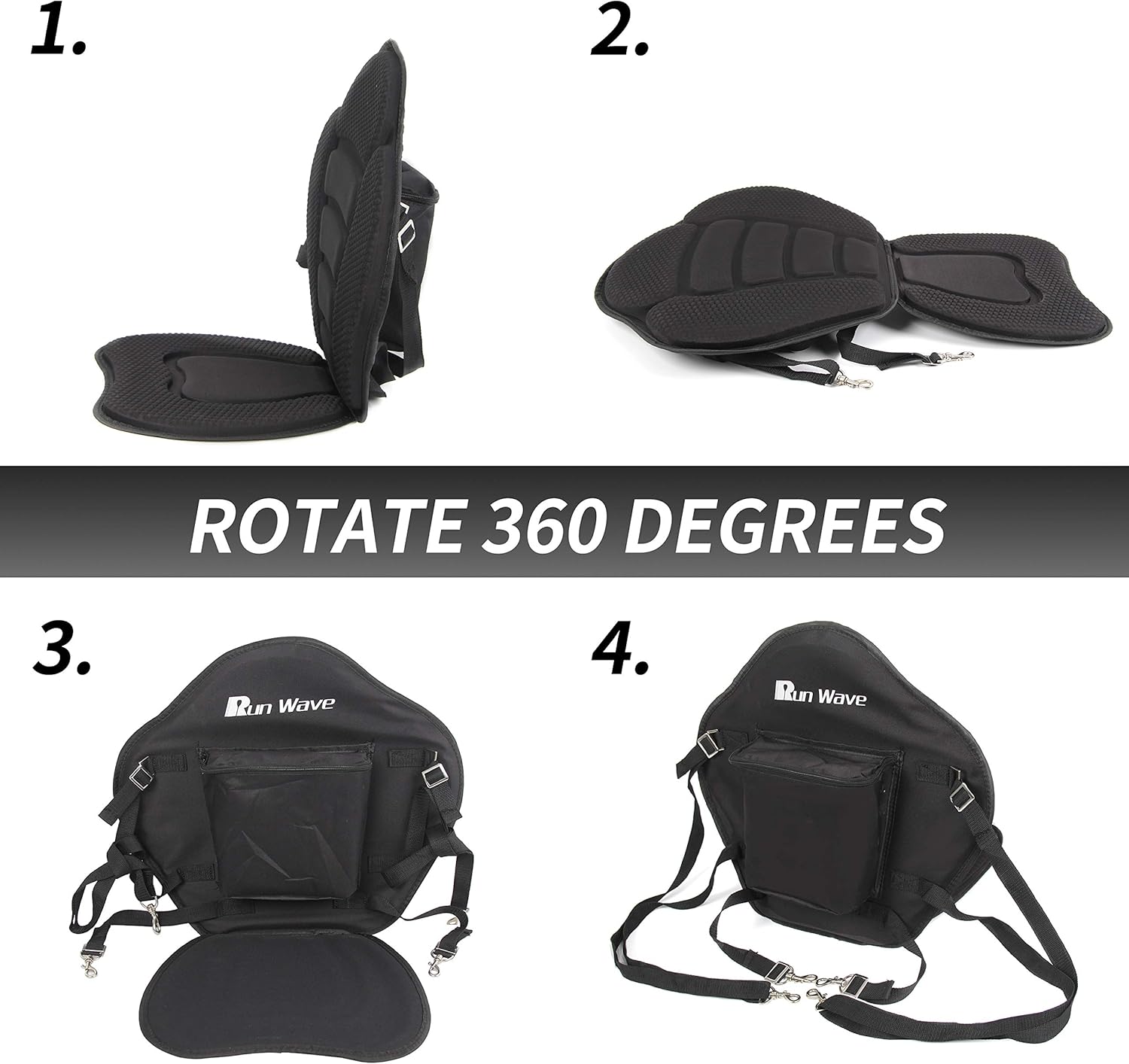 Asiento de kayak de lujo acolchado canoa SUP asiento ajustable para barco cómodo compuesto de secado rápido asiento de pesca respaldo para asiento