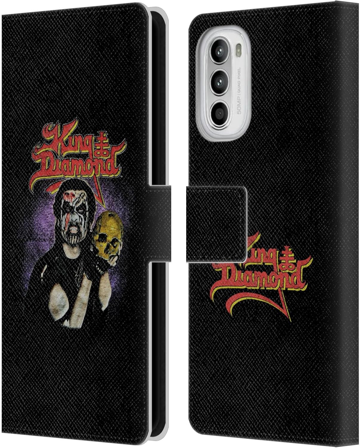 Head Case Designs Officially Licensed King Diamond Conspiracy Tour 1989 Poster Leather Book Wallet Case Cover Compatible with Motorola Moto G52