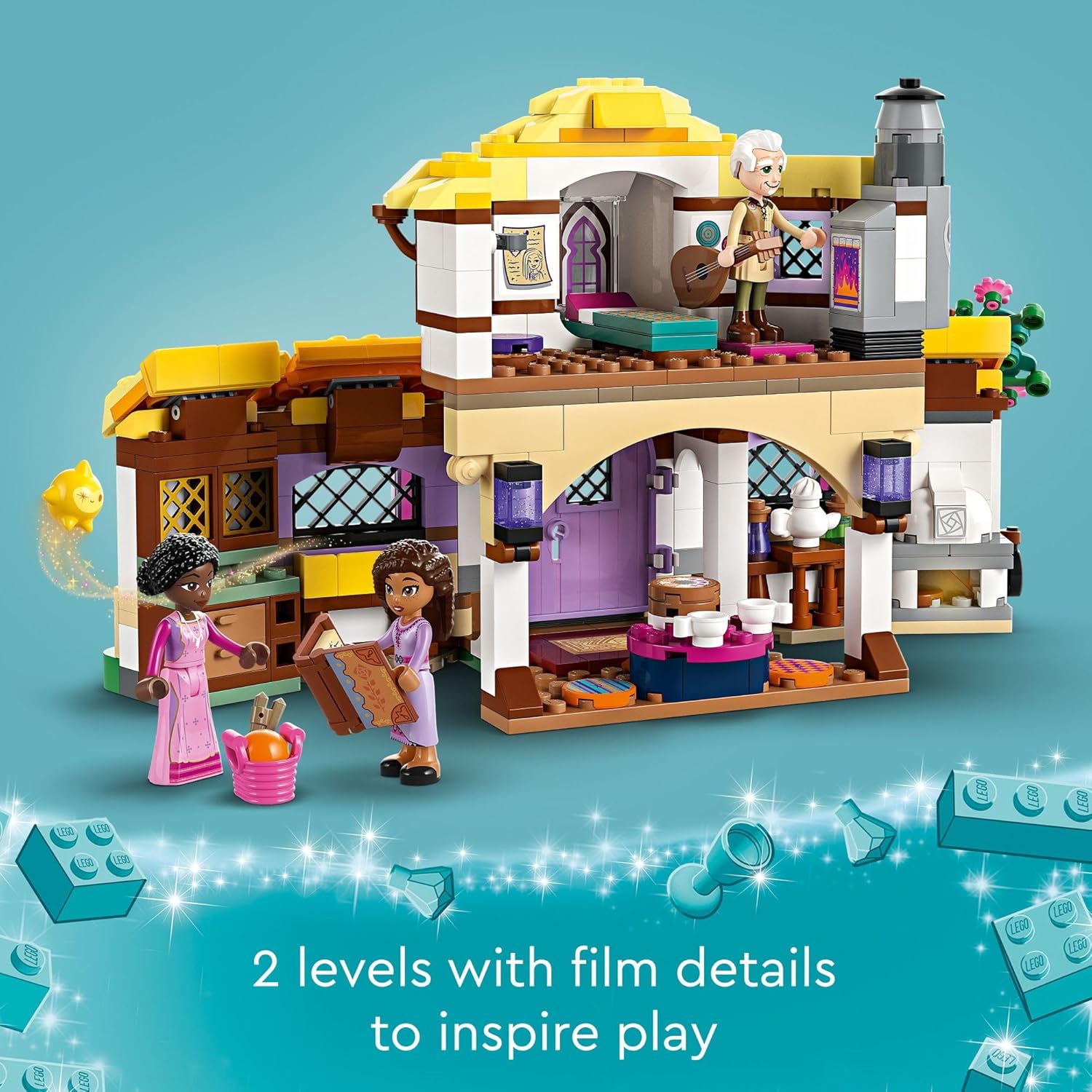 LEGO Disney Wish Asha’s Cottage 43231 – Juego de juguetes de construcción, una casa de campo para la vida de rol en la aldea, regalo coleccionable