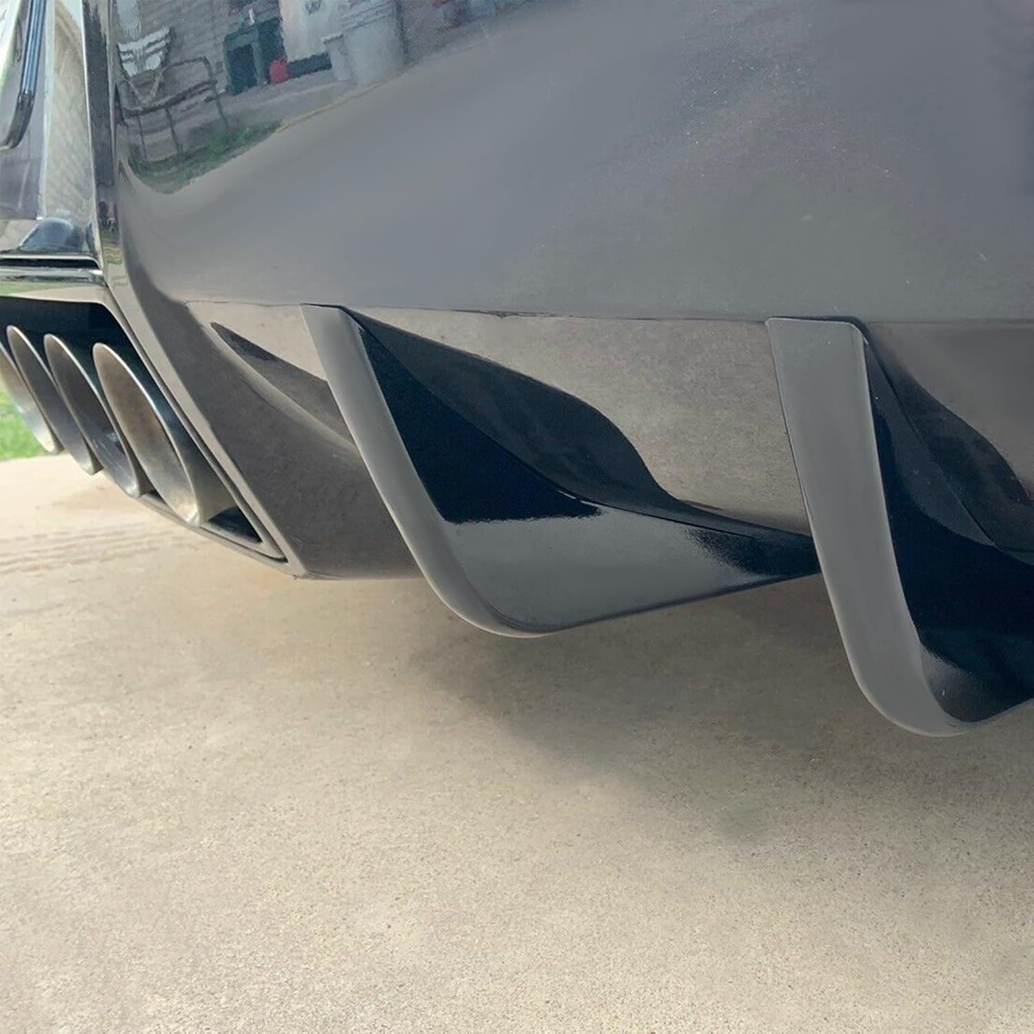 KUAFU Aletas difusoras inferiores de parachoques trasero compatibles con Chevrolet Corvette C7 2014-2019 2 pares de aletas difusoras de aire para