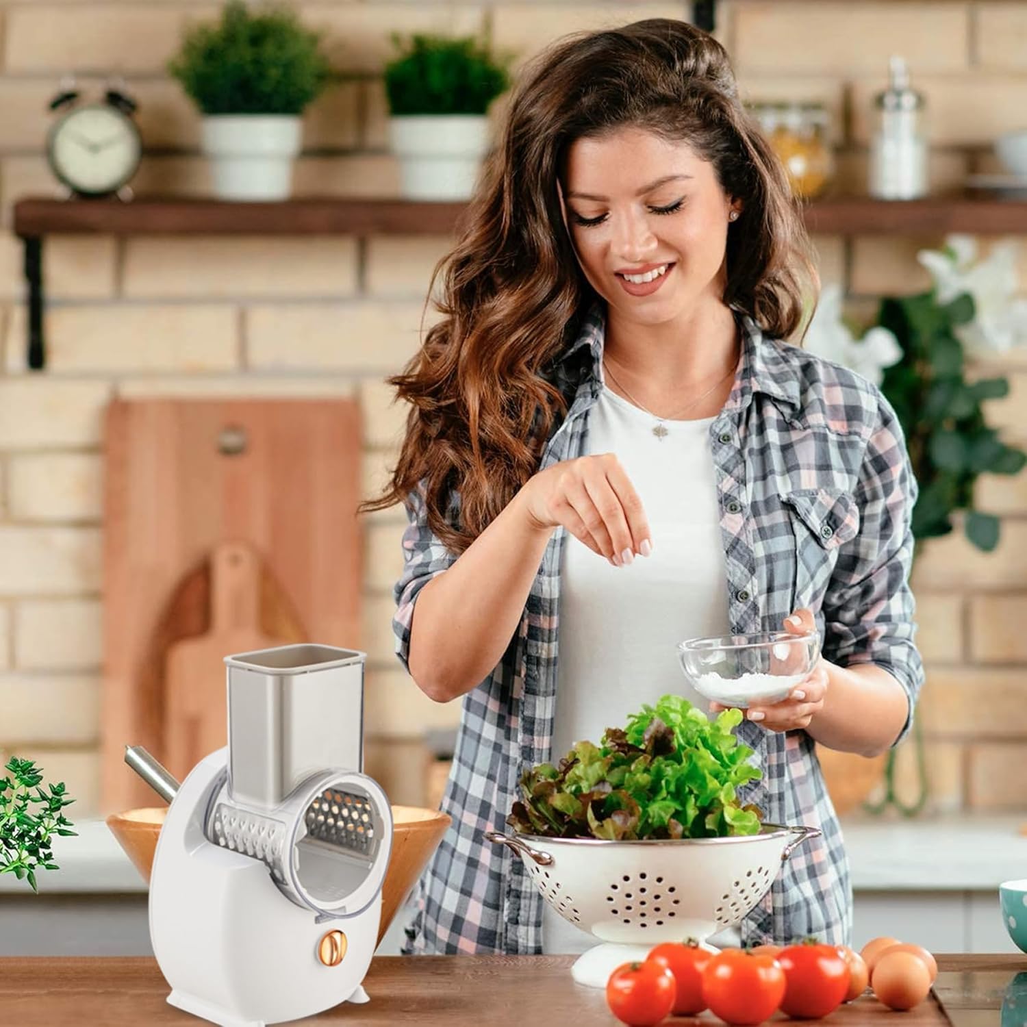 Rallador eléctrico de queso, rallador de queso giratorio automático de 50 W, rallador de queso USB desmontable, cortador de verduras para uso