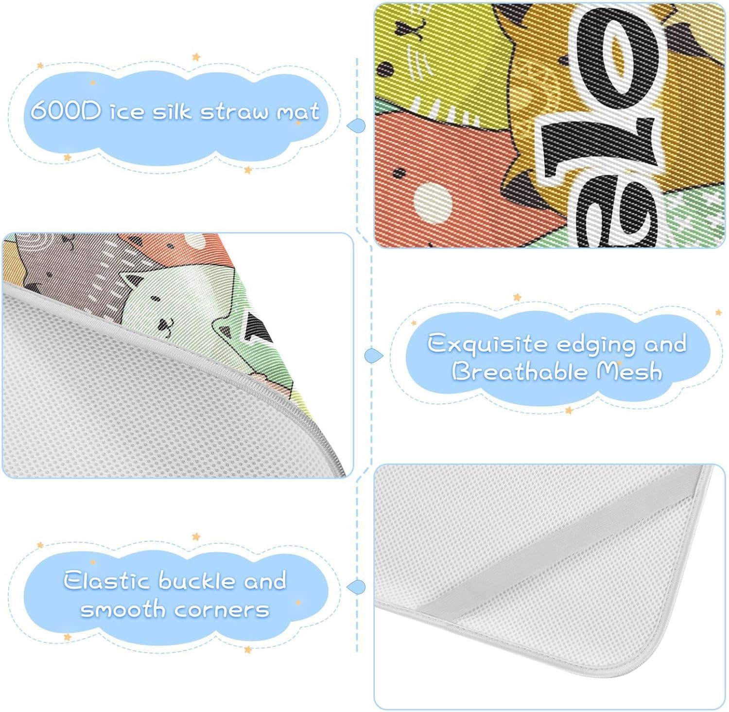 Protector de colchón personalizado para cuna de gatos para niños y niñas, tapete de seda de hielo, sábanas de corralito de juego, colchoneta de